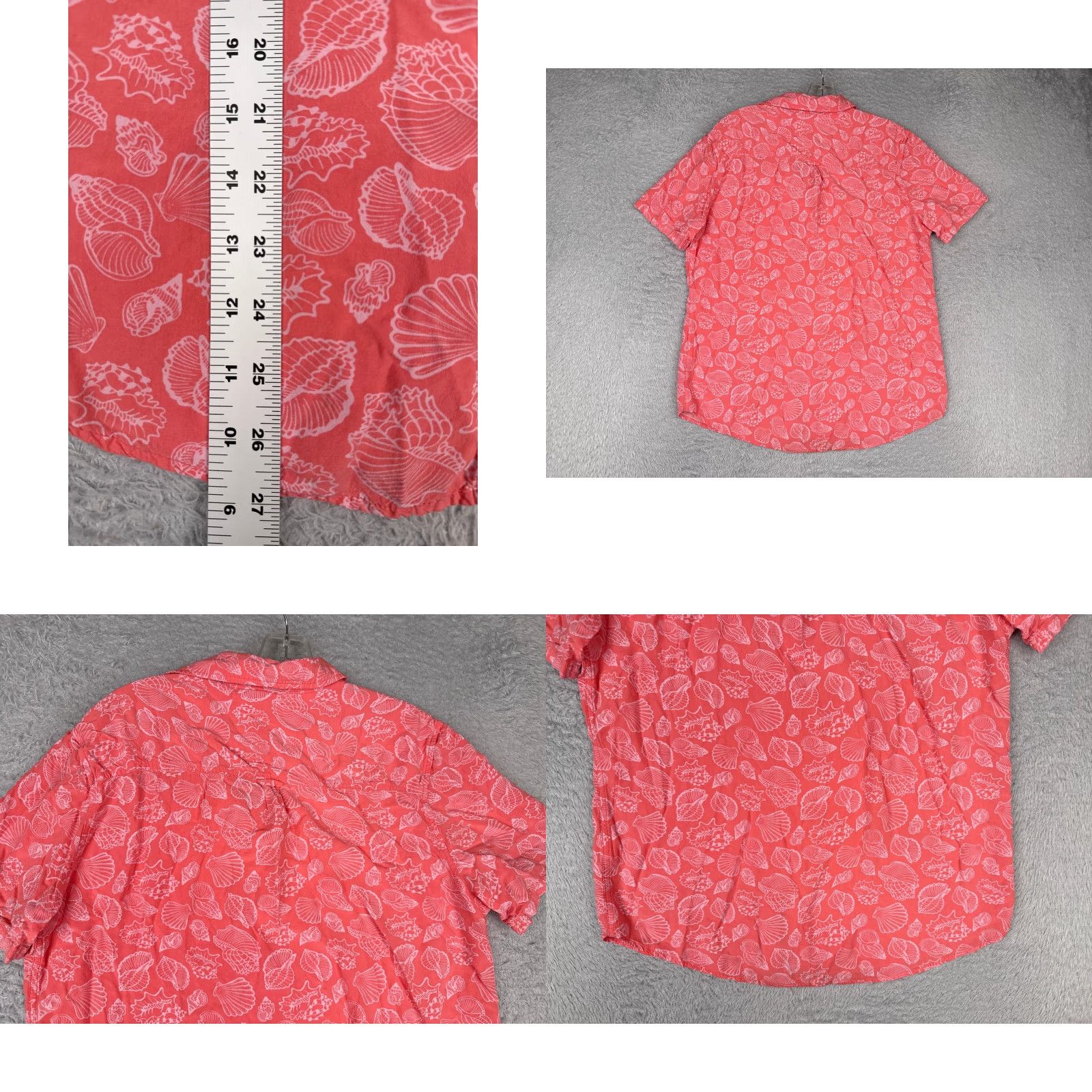Vintage Cove Shirt Men M Pink White Seashells 100% Rayon Button Up Pocket Hawaiian Logo: Resort Vacation Luau Aloha American Geometric Short Sleeve Size US M / EU 48-50 / 2 - 9 Thumbnail