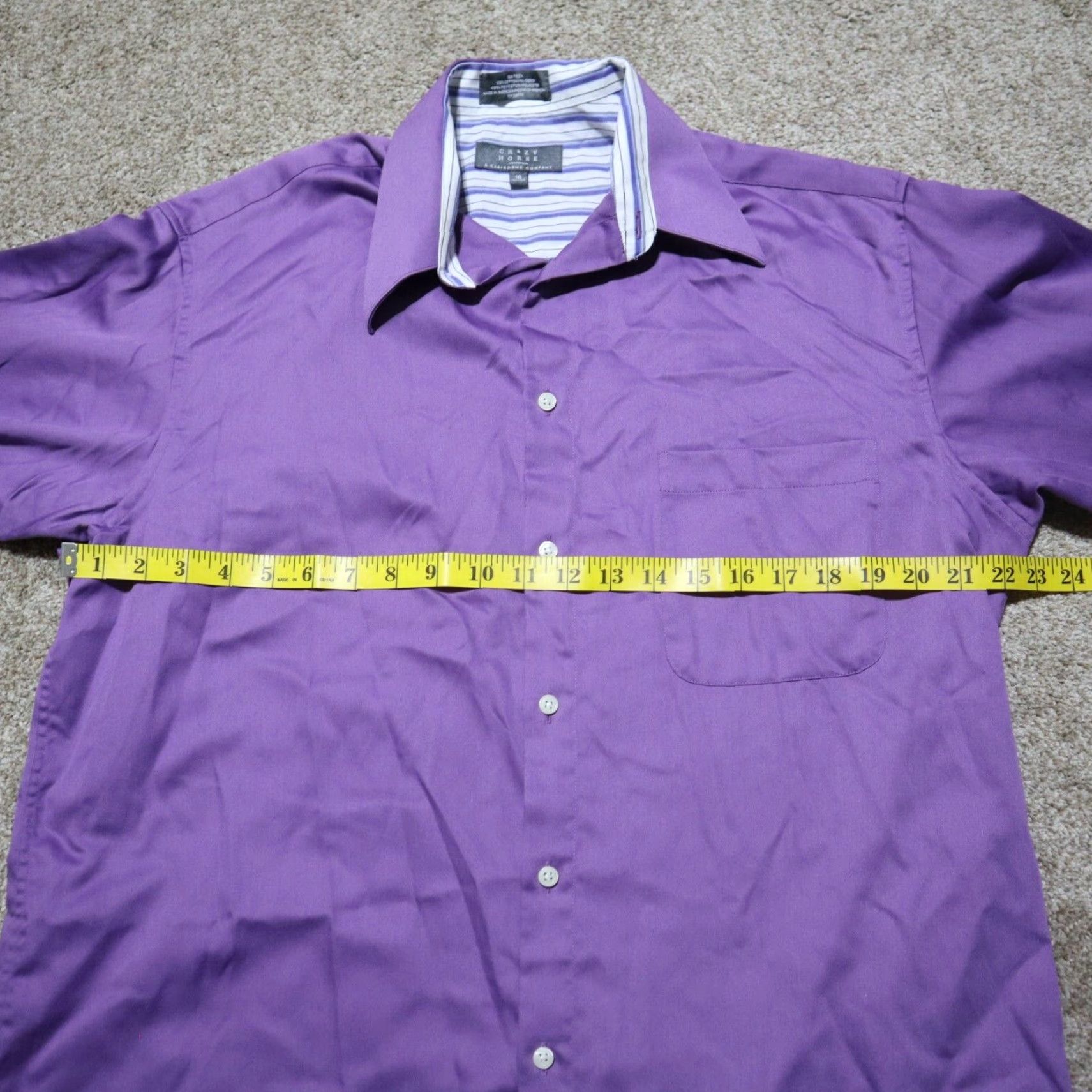 Vintage Crazy Horse Shirt Mens Regular 16 Purple Button-Down Dress Shirt 100% Cotton 32/33 Size 16 32/33 Purple Men’s Formal Shirt Size 40R - 4 Thumbnail