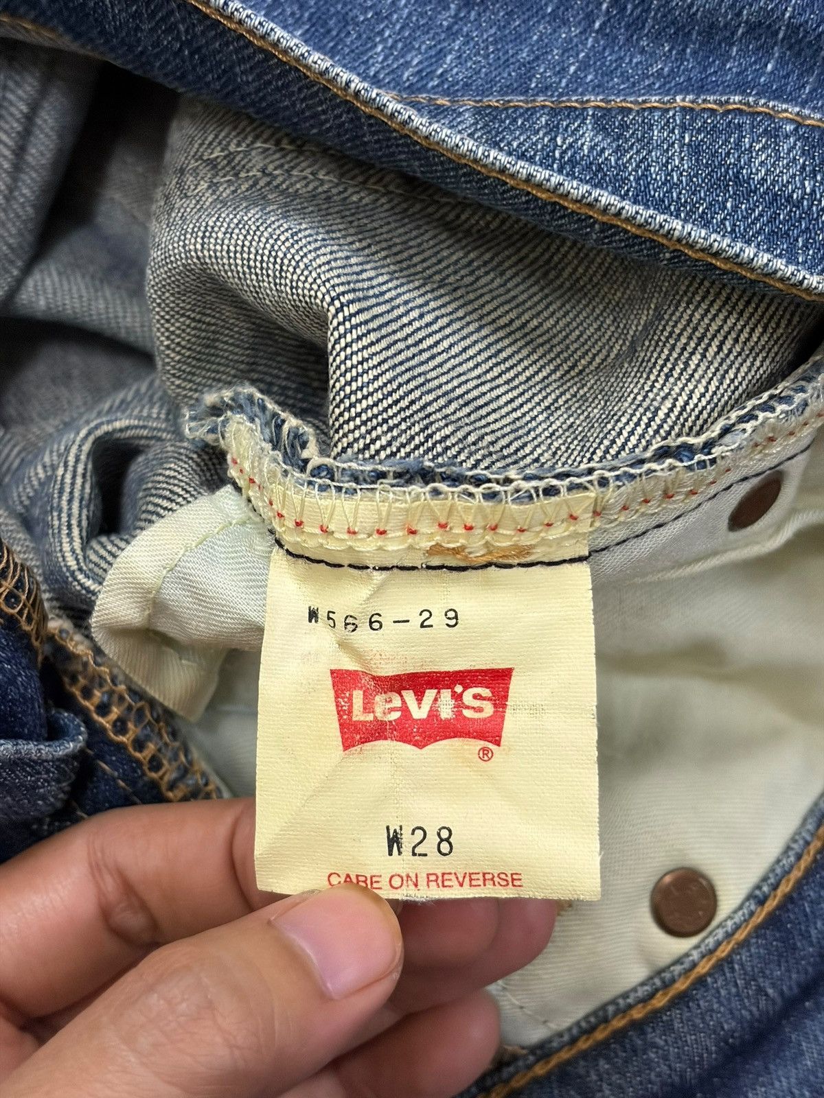 Levi's Vintage 90s Levis 566 Distress Low Rise Flare Jeans Size 27" / US 4 / IT 40 - 5 Thumbnail