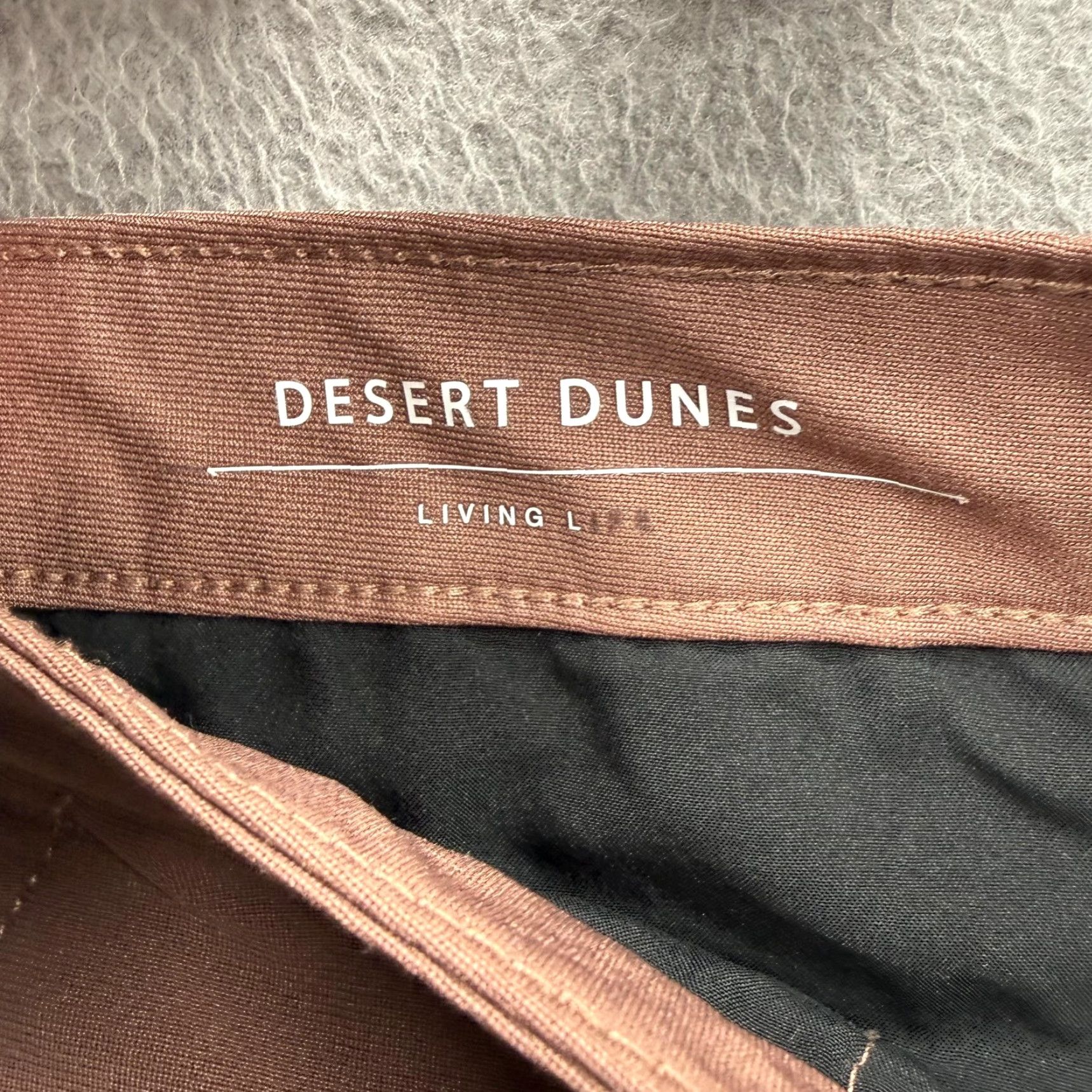 Vintage Desert Dunes Mens Chino Shorts 34 Brown Flat Front 7 Inseam Casual Summer Golf Pocket Size US 34 / EU 50 - 4 Thumbnail