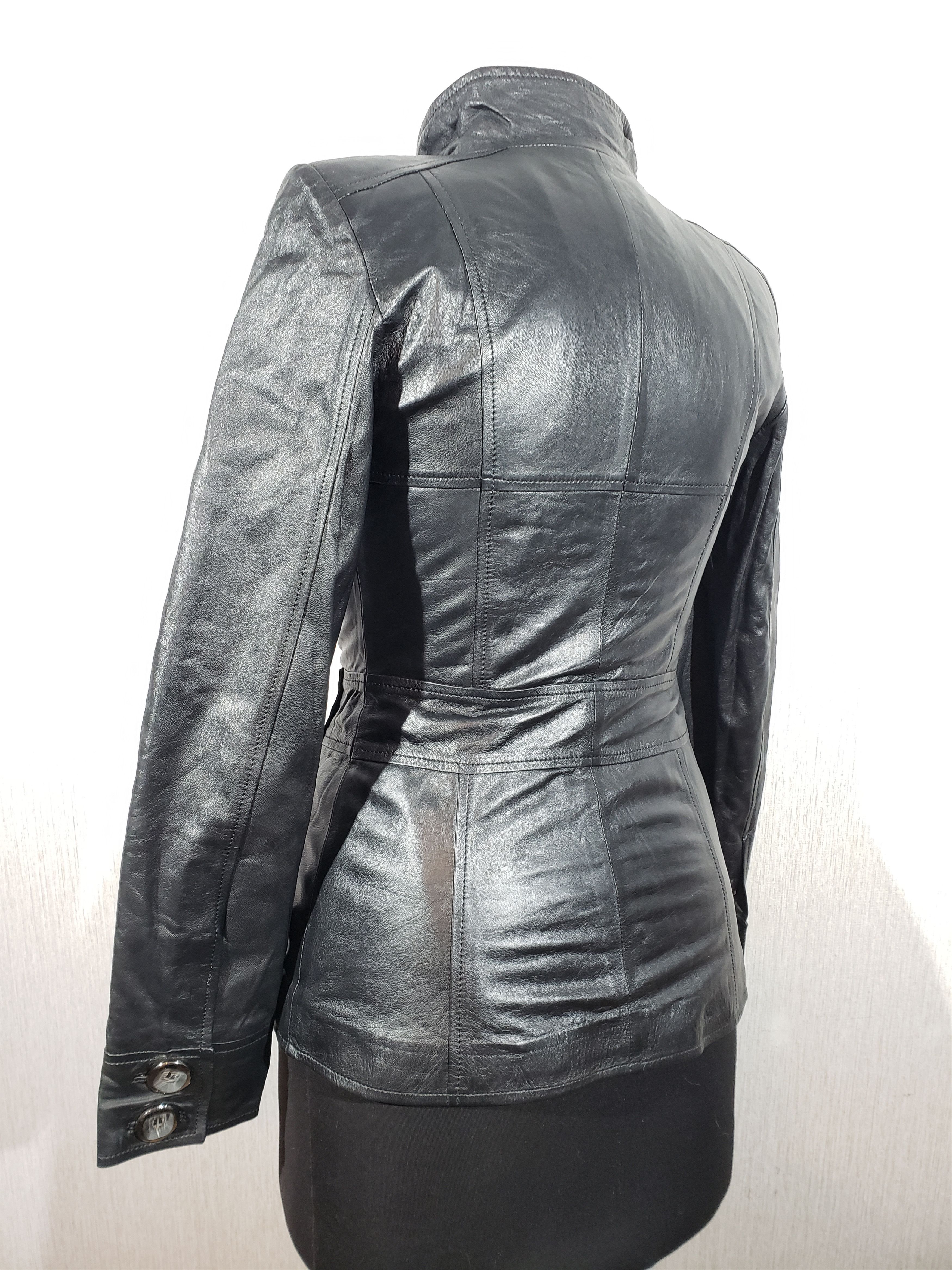 Other Stylish women's leather jacket with buttons. Size XS / US 0-2 / IT 36-38 - 6 Thumbnail