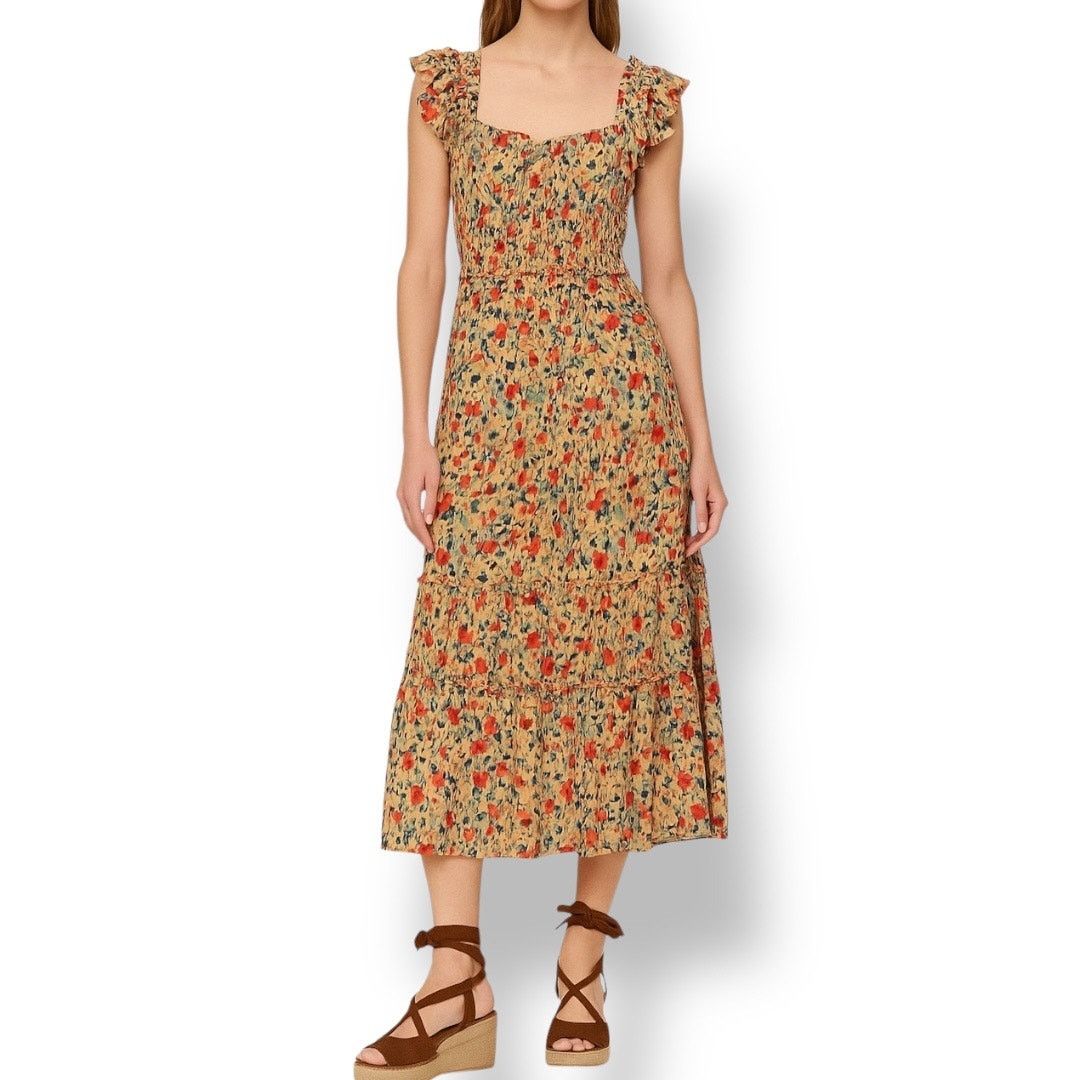 Sea New York Sea New York Ensley Flutter Sleeve Silk Midi Dress Large Size L / US 10 / IT 46 - 1 Thumbnail