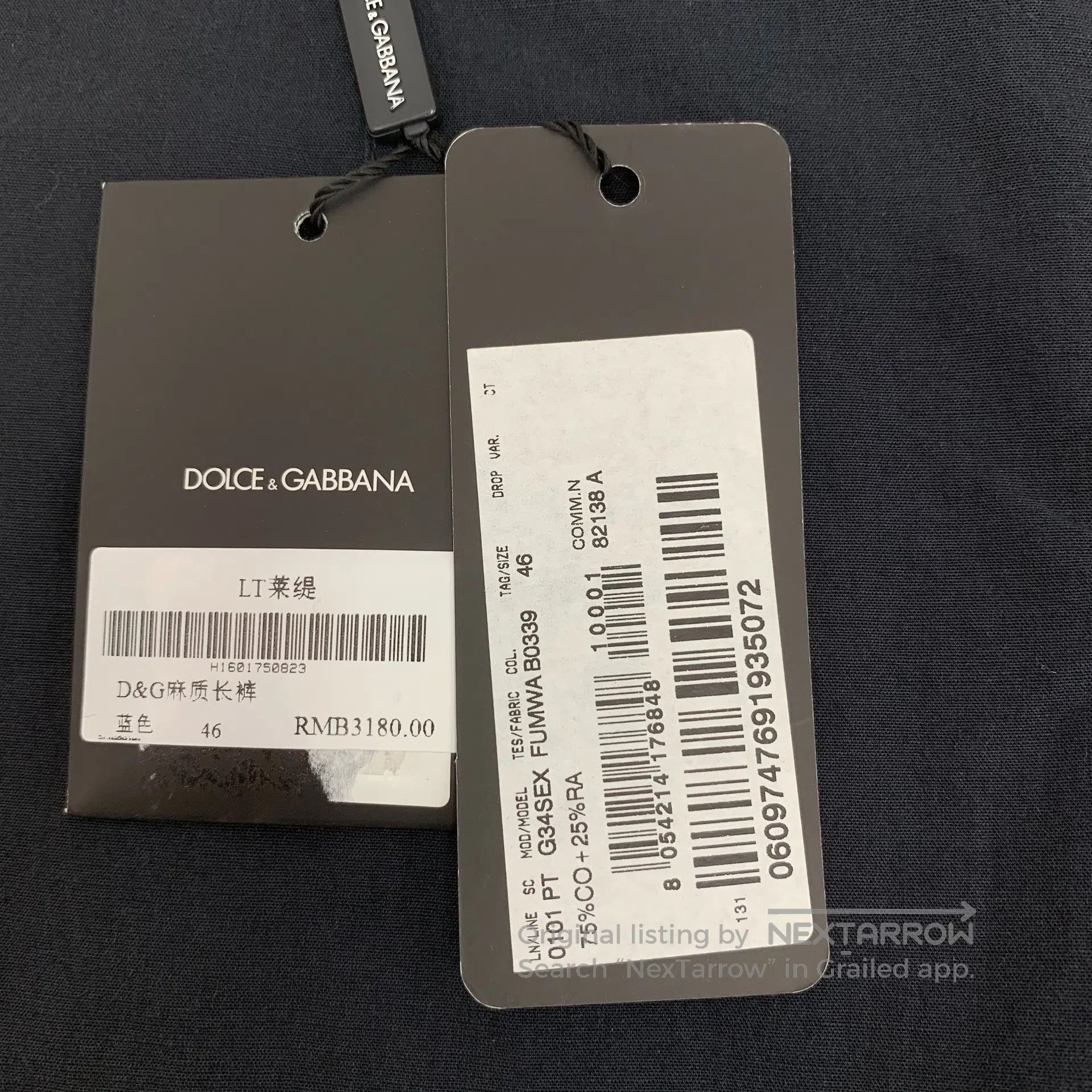 Dolce & Gabbana Dolce Gabbana Blue Cotton Linen Casual Pants| Size US 30 / EU 46 - 8 Thumbnail