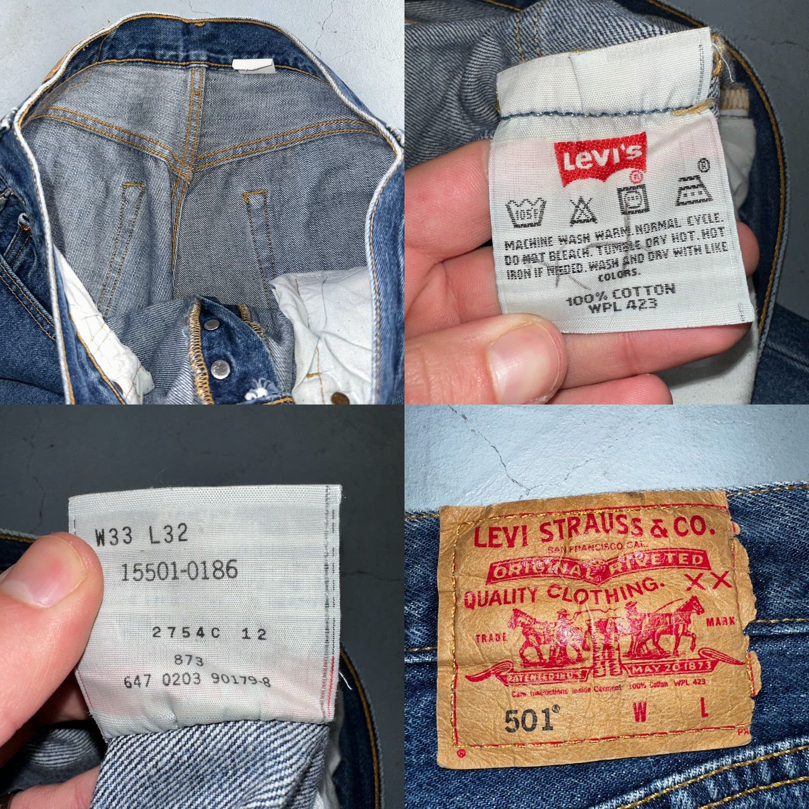 Levi's VINTAGE Levi's 501 Jeans 90s Straight Leg Blue 33x32 Mens Regular Denim Cotton Mid Rise 501 Series 90s Theme: 90s Mens Size US 33 - 9 Thumbnail
