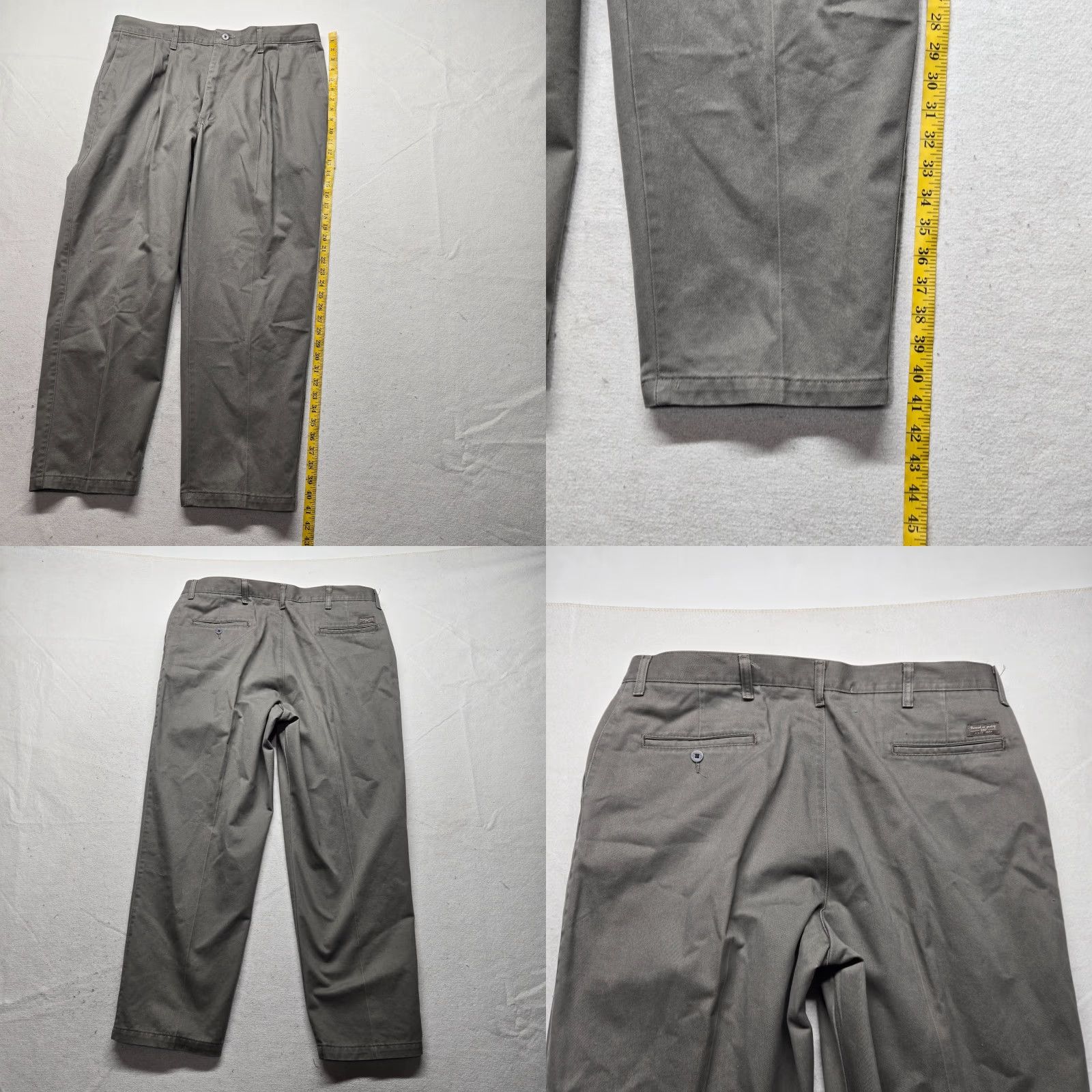 Lee Lee Gray Traveler Chino Pants Regular Men 40 x 30 Gray Solid Straight Front Dress Pants, Stretch, Beltless, Button Zip Closure Mens 40x30 Size US 40 / EU 56 - 8 Thumbnail