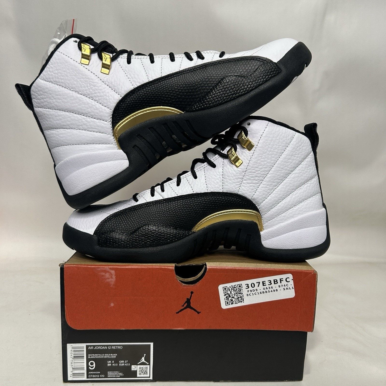 Nike Nike Air Jordan 12 Retro OH “Royalty Taxi/White Black” Size US 9 / EU 42 - 3 Thumbnail