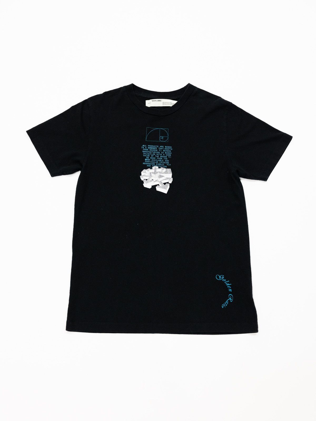 image of Off White Off-White Golden Ratio Black Tee, Men's (Size Medium)