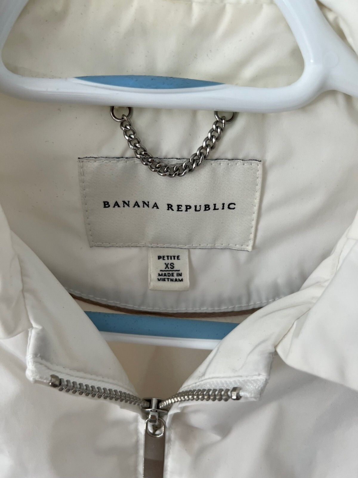 Banana Republic Banana Republic Petite Short Zip Jacket White ( XS ) Size XS / US 0-2 / IT 36-38 - 2 Thumbnail