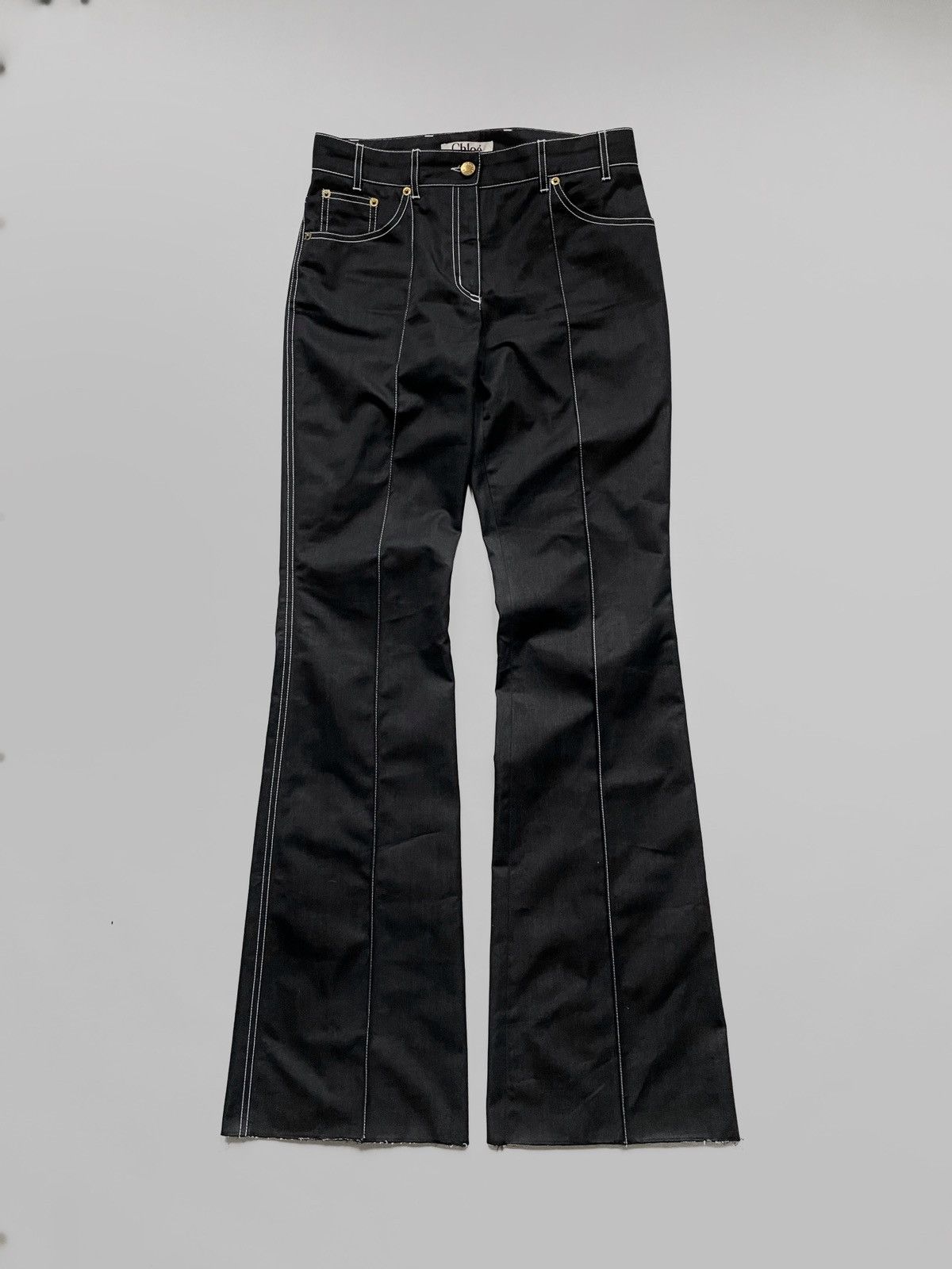 image of Archival Clothing x Chloe Vintage 90's Chloe Flared Trousers Archive in Black, Women's (Size 26)