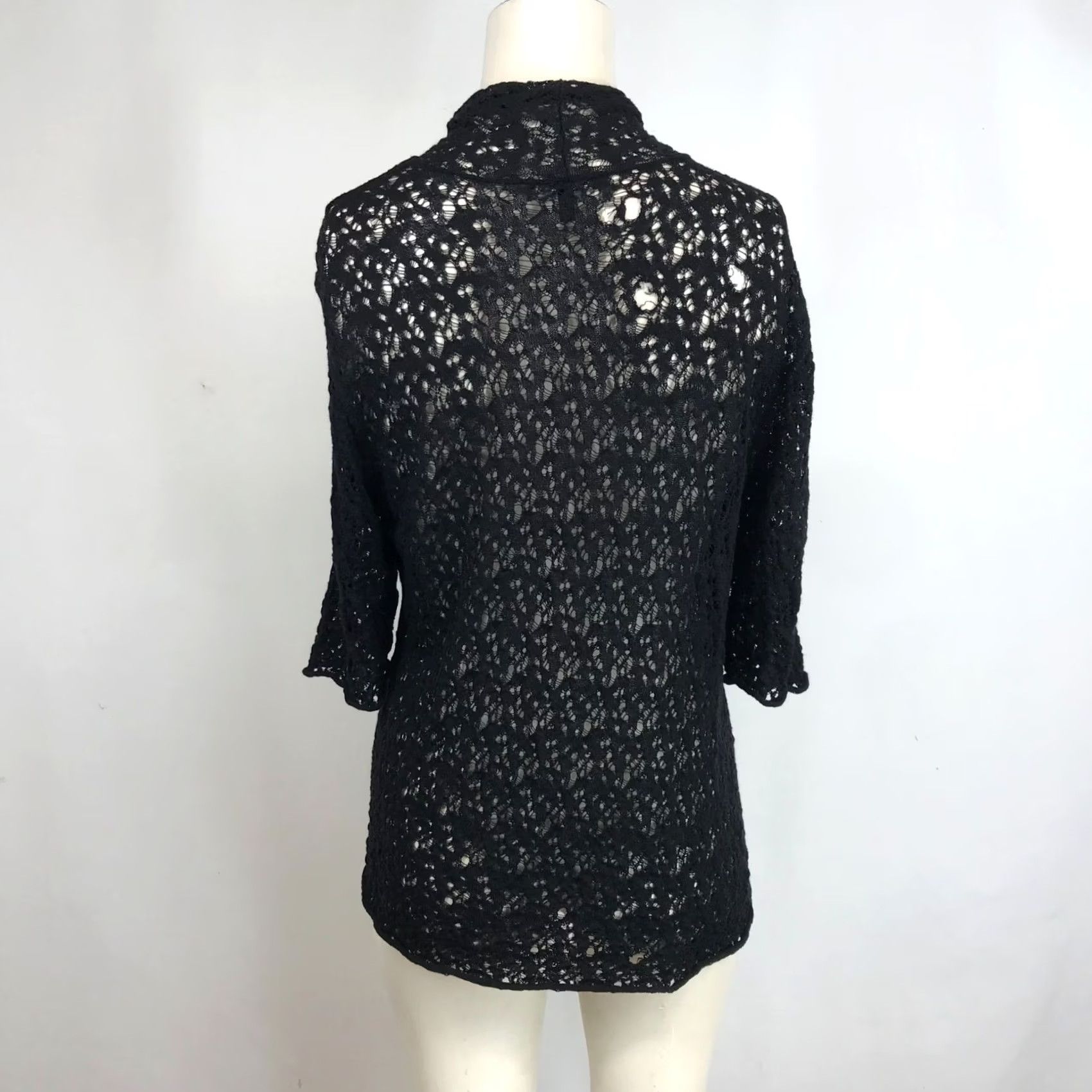 Eileen Fisher EILEEN FISHER - WOMEN'S LARGE BLACK SWEATER - CARDIGAN - 100% WOOL Size L / US 10 / IT 46 - 5 Thumbnail