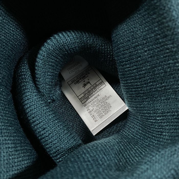 Stussy Y2K STUSSY CARHARTT WIP BEANIE HAT TEAL | Grailed