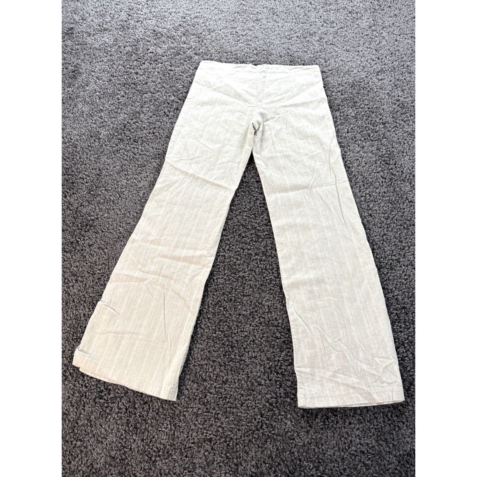 Vintage VINTAGE Wet-seal Pants Womens Small S Linen Bootcut Ivory Striped 90s Flair Boot 30x30, Pants Womens, 90s, Bootcut, Linen, Ivory, S Size 28" / US 6 / IT 42 - 7 Thumbnail