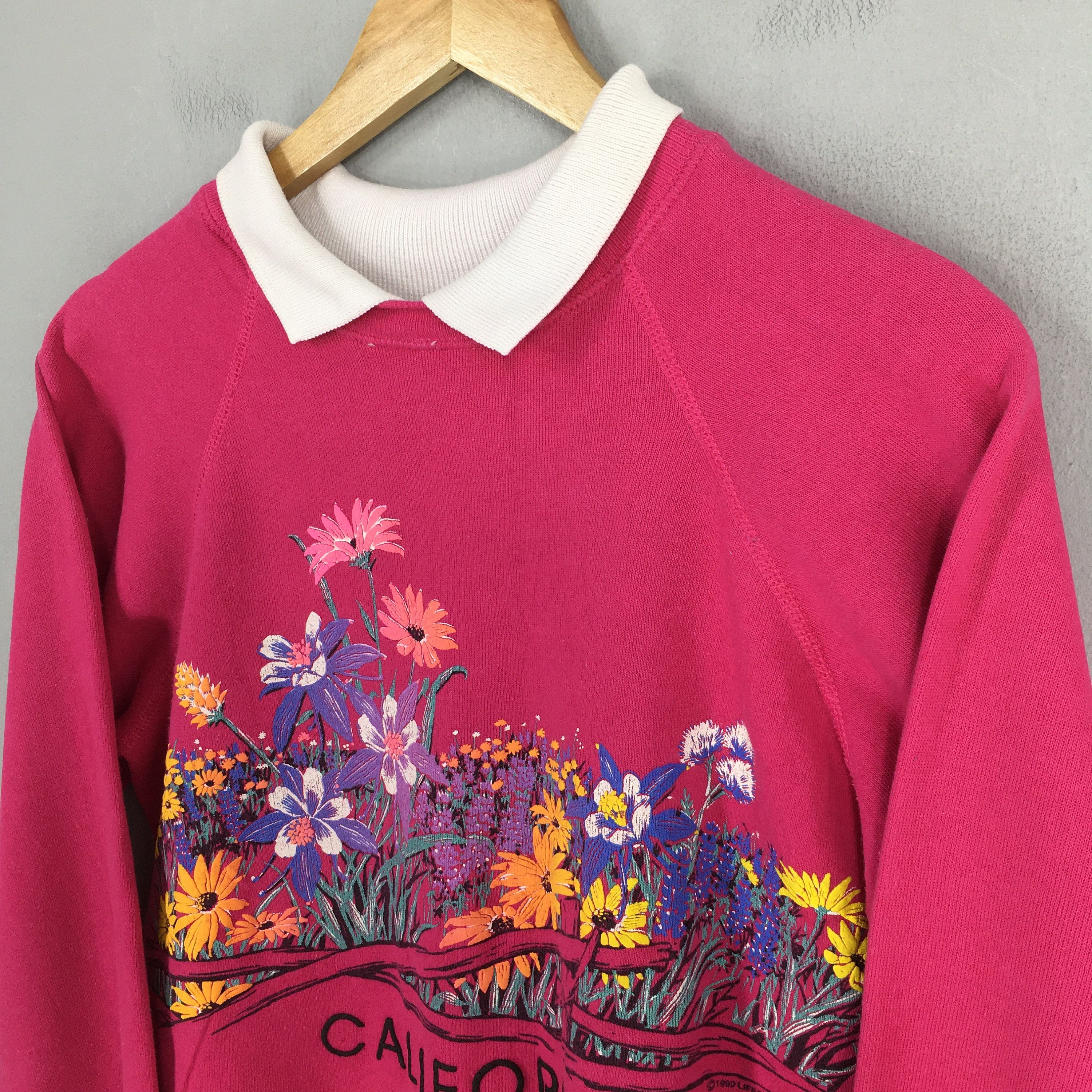 California Arts. Vintage 90s California Floral Aesthetic Sweatshirt Medium Size US M / EU 48-50 / 2 - 3 Thumbnail