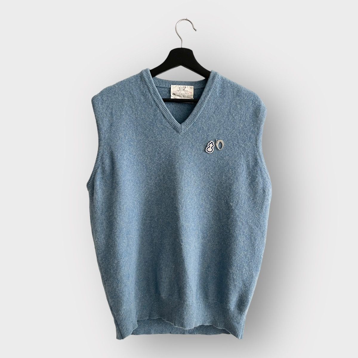 image of Vintage 1980S Prime Quality Lambswool Pins Vest (Xl) in Blue, Men's