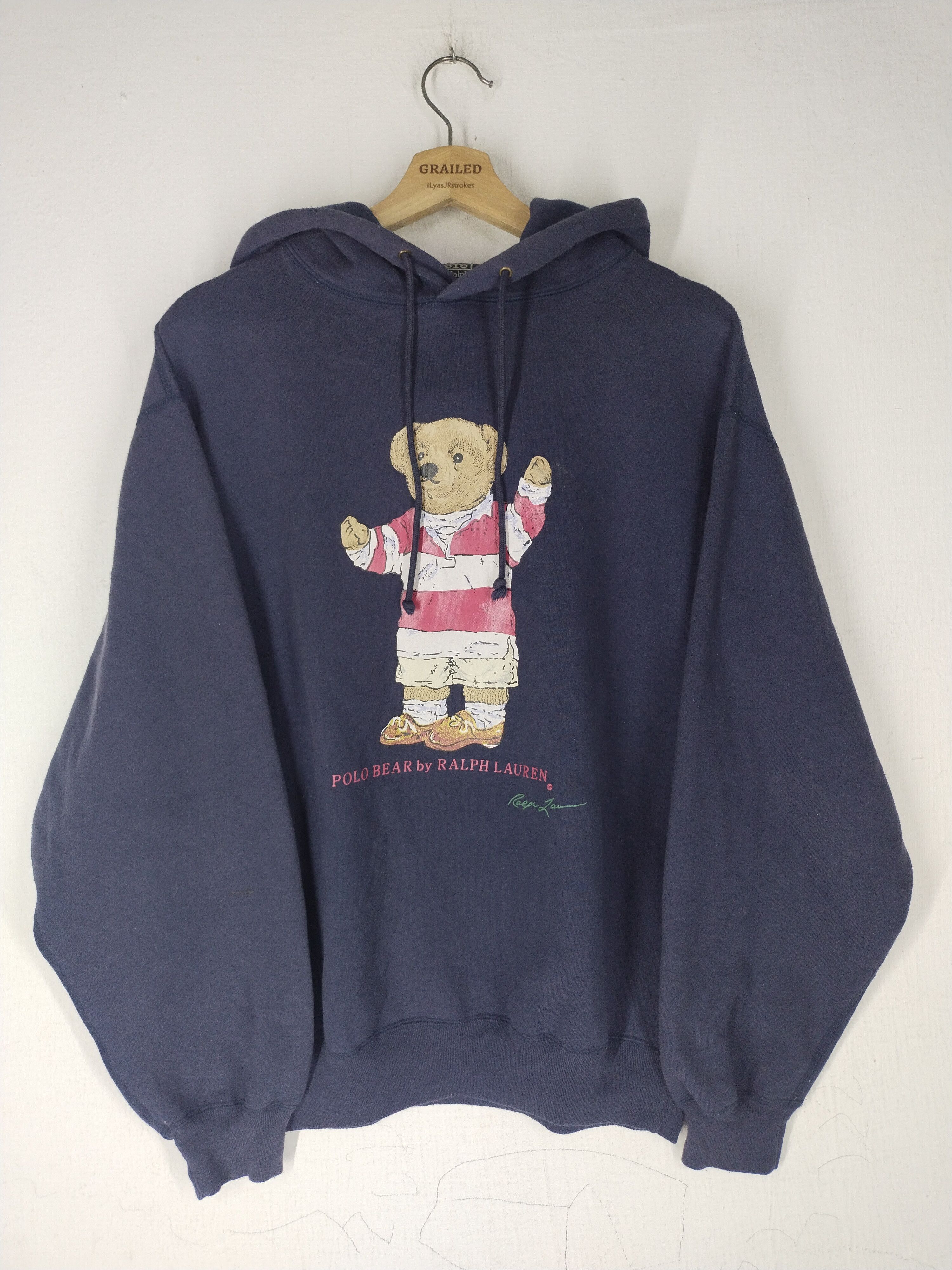 Polo Ralph Lauren × Ralph Lauren × Vintage 90's Bear Ralph Lauren by Polo Ralph Lauren Hoodie Size US L / EU 52-54 / 3 - 2 Thumbnail