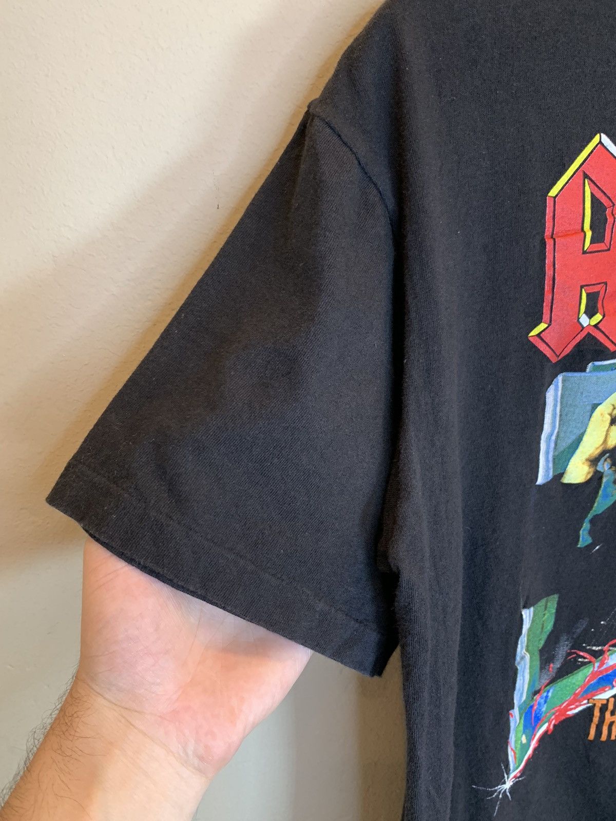Band Tees RARE* Vintage 1990 AC/DC The Razors Edge Haircut Art T-Shirt Size US L / EU 52-54 / 3 - 6 Thumbnail