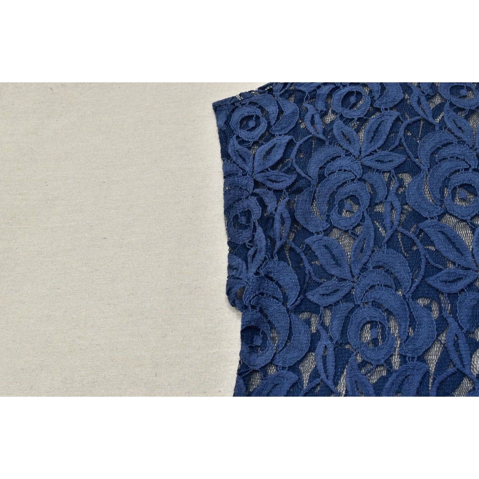 Vintage Lane Bryant Women's Plus Size 22/24 Blue Floral Lace V-Neck Short Sleeve Sheer Blouse Size 4XL / US 24-26 - 5 Thumbnail