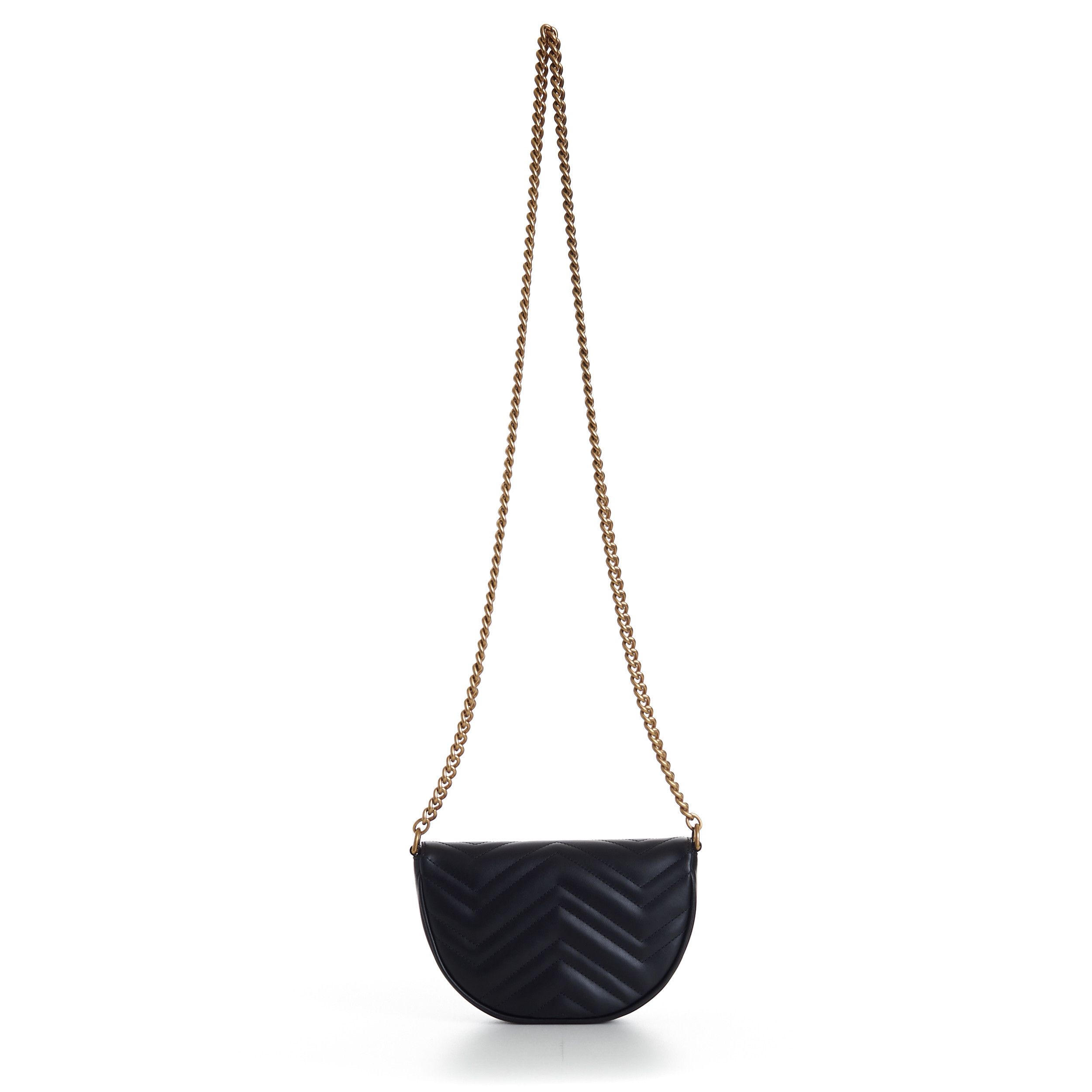 Gucci GG Marmont Matelassé Chain Mini Bag In Black Leather Size ONE SIZE - 14 Thumbnail