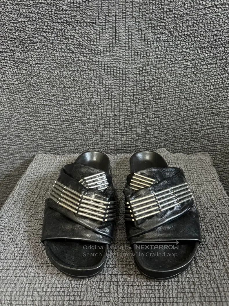 Rick Owens Rick Owens Metallic Asymmetrical Fingerless Leather Slippe Size US 7.5 / IT 37.5 - 4 Thumbnail