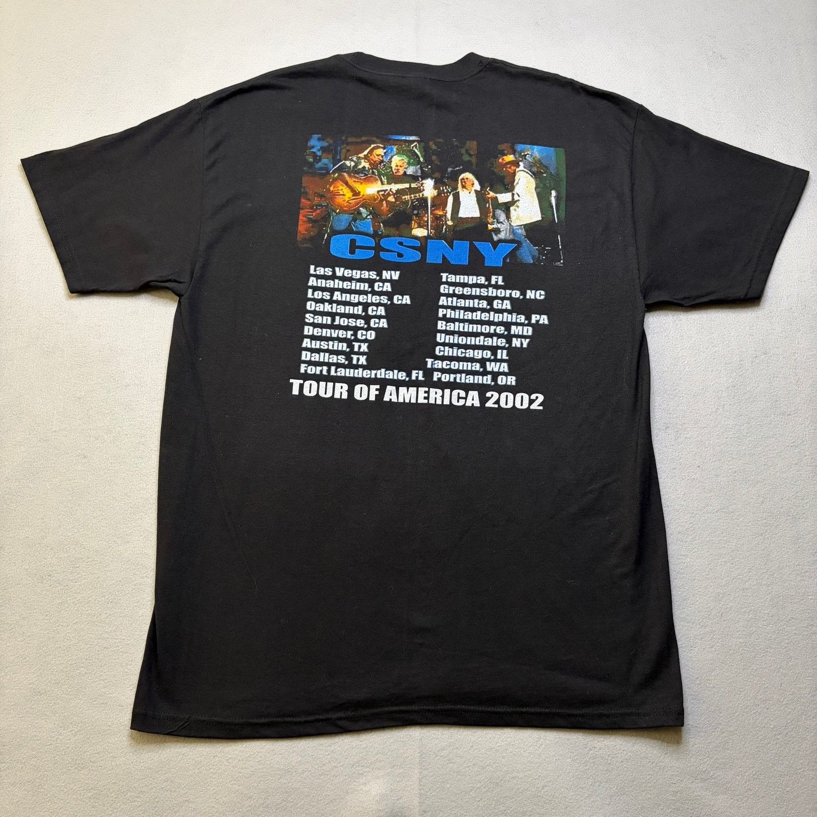 Hanes CSNY 2002 Tour of America Band T-Shirt Men’s L Black Size US L / EU 52-54 / 3 - 7 Thumbnail