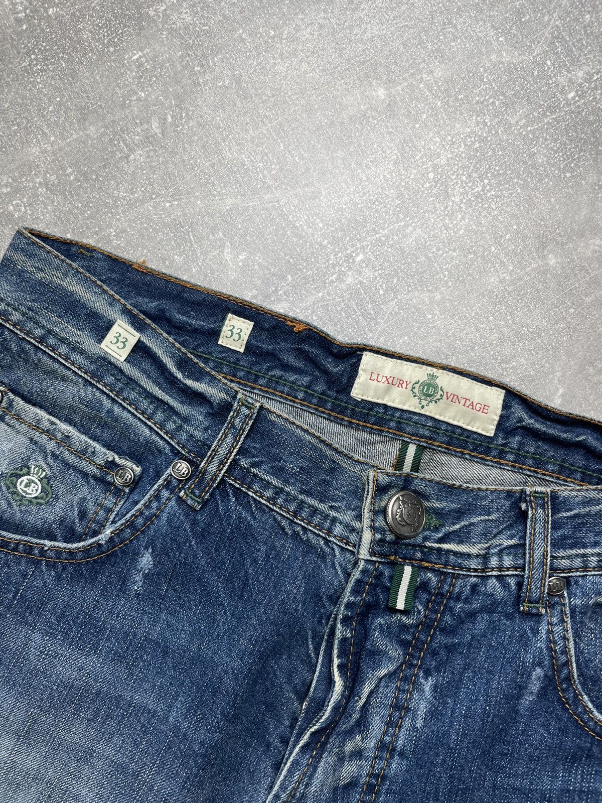 Luigi Borrelli Luigi Borrelli Luxury Distressed Denim Jeans Blue Size US 33 - 9 Thumbnail