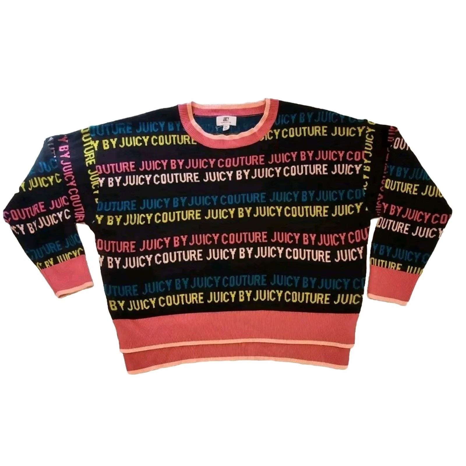 Juicy Couture Juicy Couture Sweater Womens XXL Y2K Rainbow Logo Boxy Knit Pullover Multicolor Size XXL / US 16-18 / IT 52-54 - 2 Thumbnail