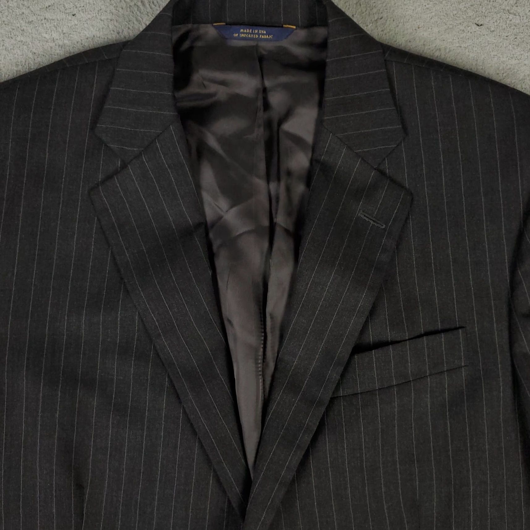 Brooks Brothers Brooks Brothers Suit Jacket Mens 42R Black Pinstripe Wool Regular Fit Classic Size 42R - 2 Thumbnail