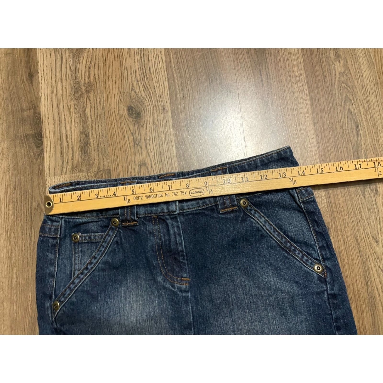 Vintage INC International Concepts Skirt Women 2 Denim Blue Mini Casual Short Regular Size 26" / US 2 / IT 38 - 6 Thumbnail