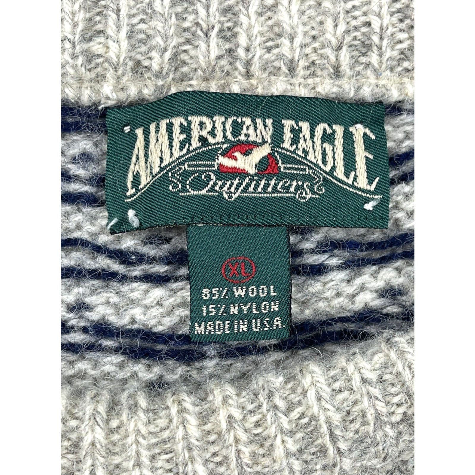 American Eagle Outfitters VINTAGE American Eagle Outfitters Wool Sweater Pullover Ski Birdseye Gray XL Men Regular Crew Neck 1990s Mens Size US XL / EU 56 / 4 - 2 Thumbnail