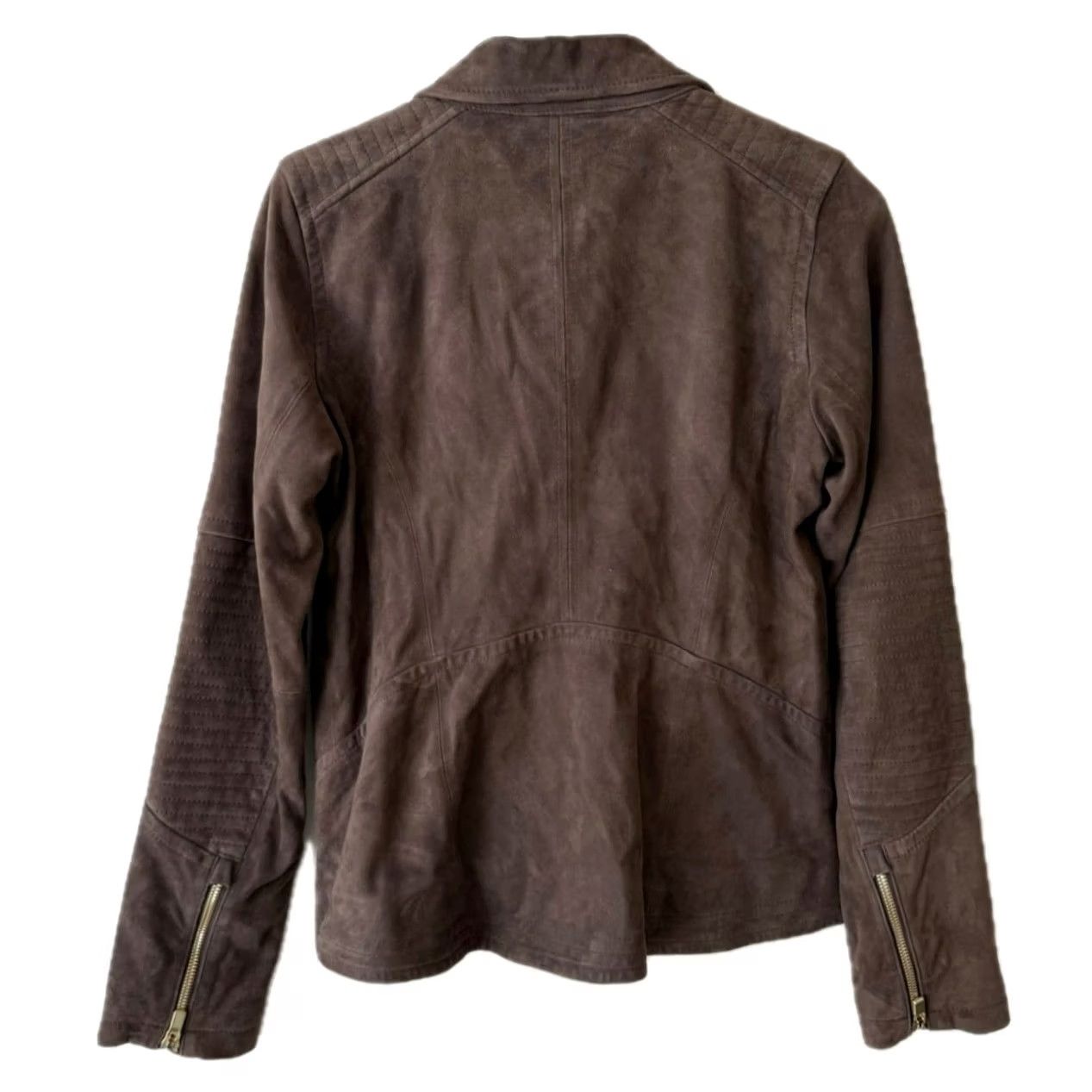 Athleta Athleta Leather Biker Jacket S Women Brown Asymmetrical Zip Suede-Effect Size S / US 4 / IT 40 - 7 Thumbnail