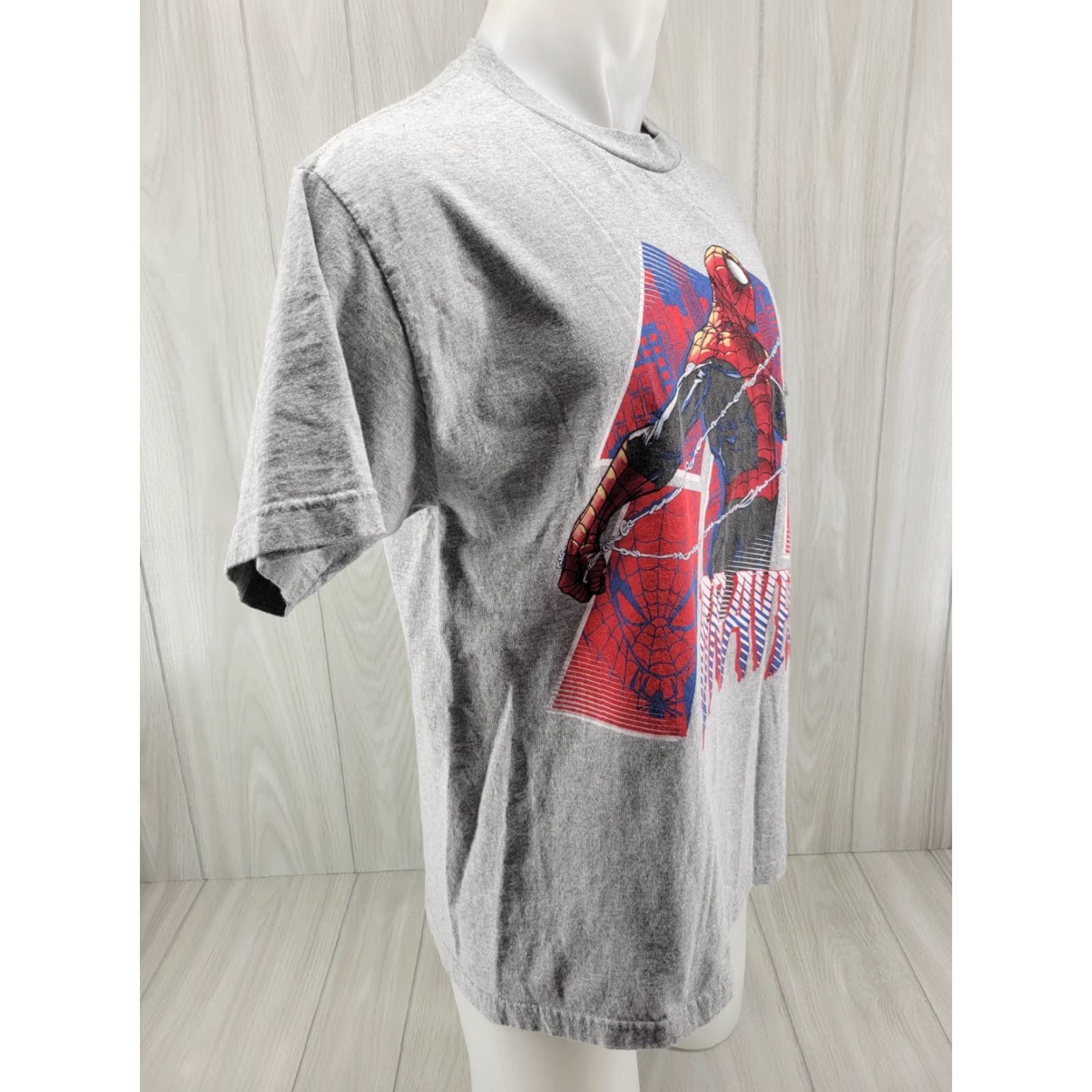 Vintage Marvel Spider-Man T-Shirt Mens L Gray Bravery Graphic Short Sleeve Shirt Size US L / EU 52-54 / 3 - 5 Thumbnail