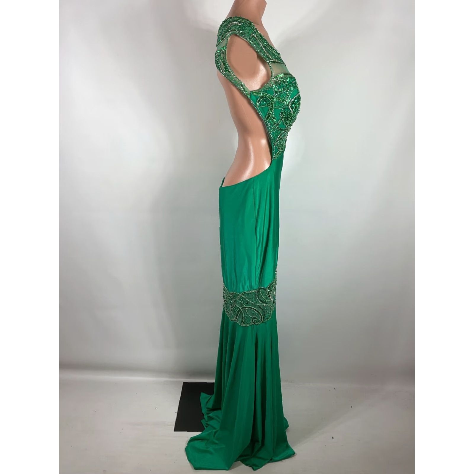 emerald green backless dress Nova Teardrop Sequin Mini Dress – White Backless Bodycon By Sarvin main image 0