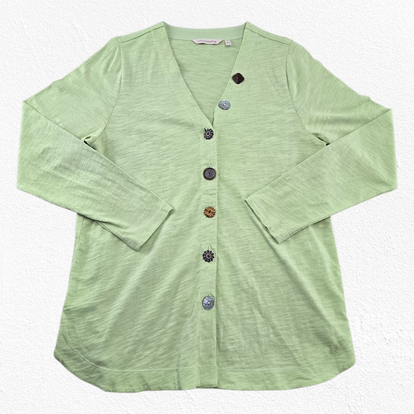 Other Green Button Front Lightweight Cardigan Size Small Size S / US 4 / IT 40 - 2 Thumbnail