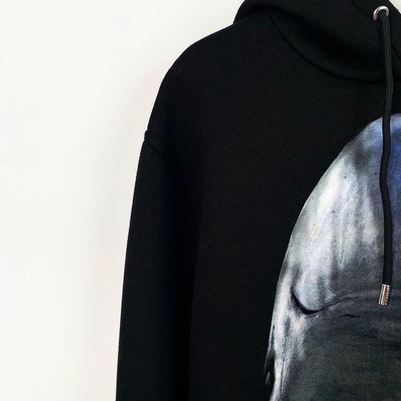 Givenchy Givenchy Black Shark Print Hooded Drawstring Sweatshirt Size US L / EU 52-54 / 3 - 3 Thumbnail
