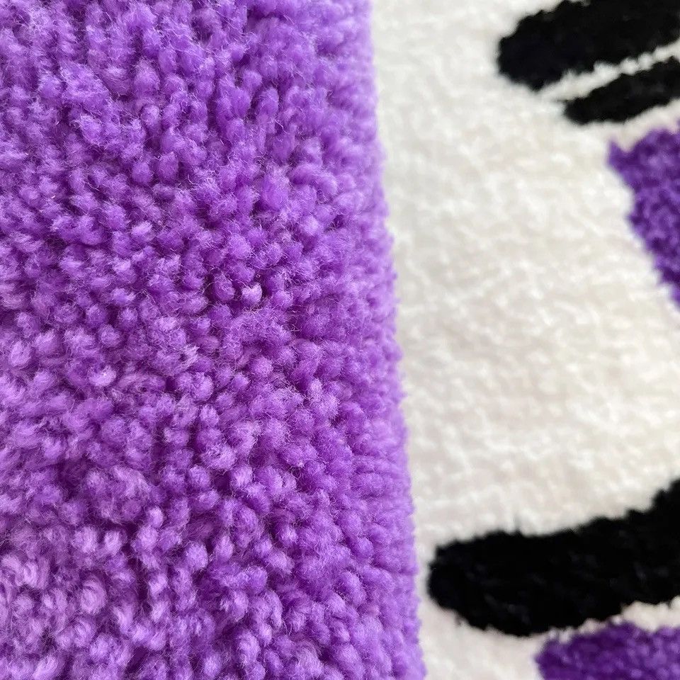 Japanese Brand × Vintage Handmade Tufted Rug Soft Smile Face Carpet 60x60cm Size ONE SIZE - 5 Thumbnail