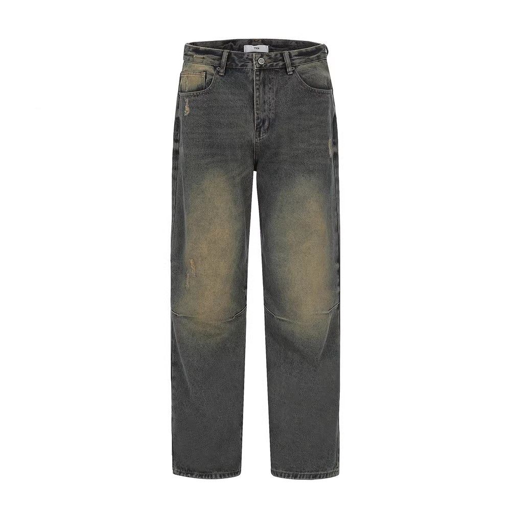 Japanese Brand Men's American street distressed retro trend washed jeans Size US 32 / EU 48 - 1 Thumbnail