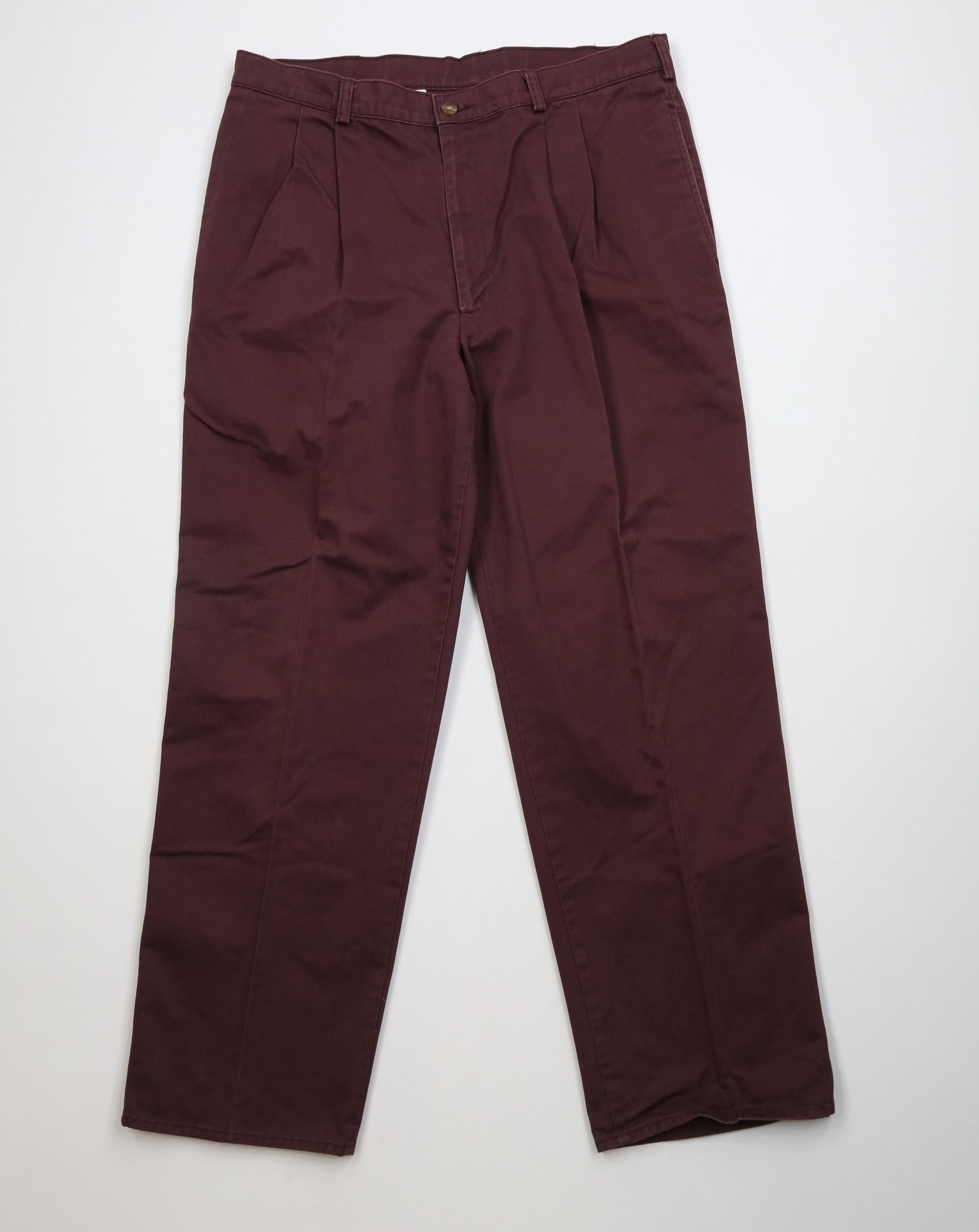 Vintage Vintage 90s Streetwear Wide Leg Chino Pants Cotton Maroon Size US 36 / EU 52 - 1 Thumbnail