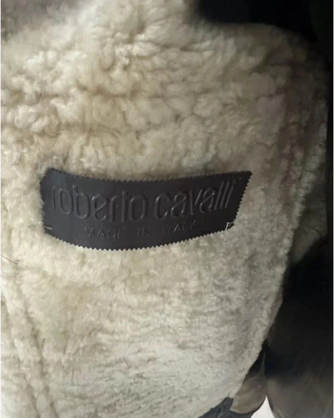 Roberto Cavalli FOX FUR COLLAR SHEARLING LEATHER BOMBER JACKET Size US M / EU 48-50 / 2 - 5 Thumbnail