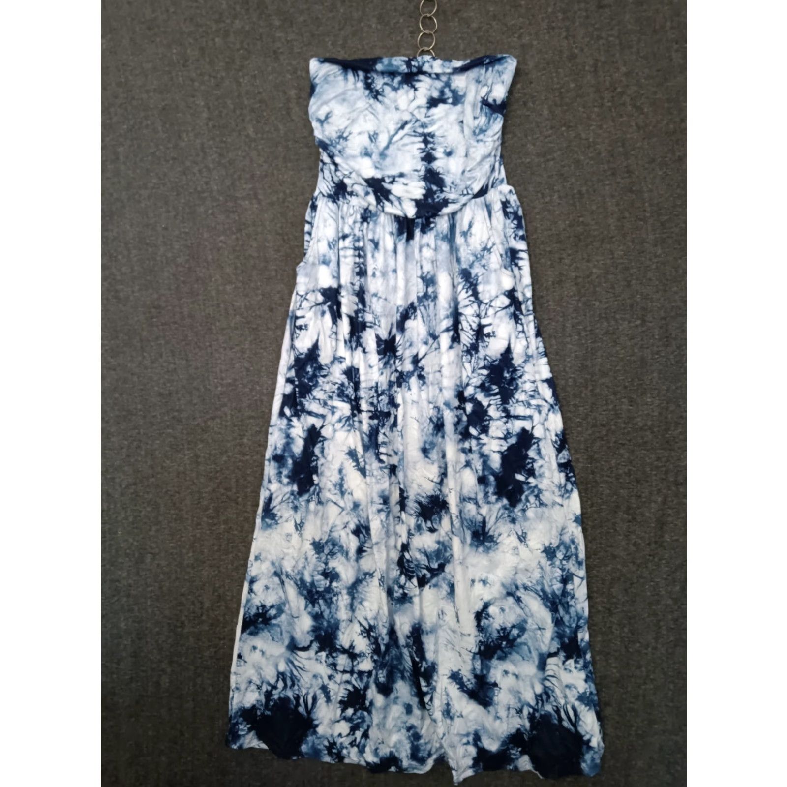 Vintage Glory Star Dress L Tie Dye Blue Boho Faux Wrap Sleeveless Under Shoulder Dress Size L / US 10 / IT 46 - 2 Thumbnail