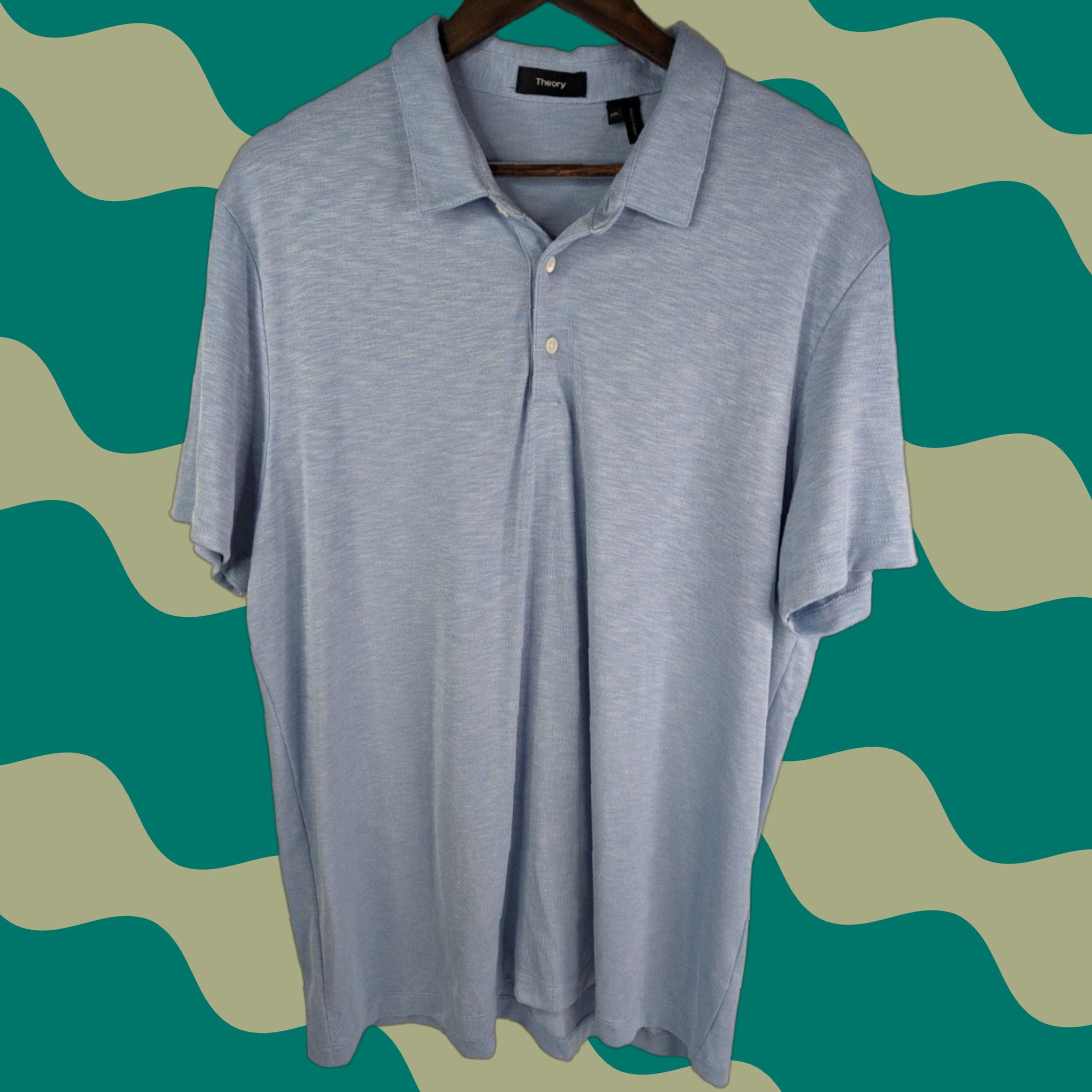 Theory Anemone Theory Polo Shirt in Anemone Modal Jersey Blue Short Sleeve 2XL Mens Size US XXL / EU 58 / 5 - 1 Thumbnail