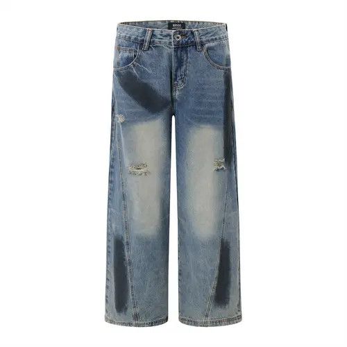 VIBE Street fashion punk patchwork ripped wide-leg jeans y2k Size US 32 / EU 48 - 1 Thumbnail