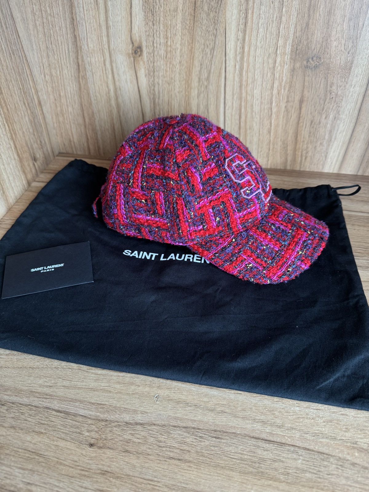 Saint Laurent Paris 🔥🔥 Saint Laurent Paris SL Logo Tweed Cap Size ONE SIZE - 2 Thumbnail