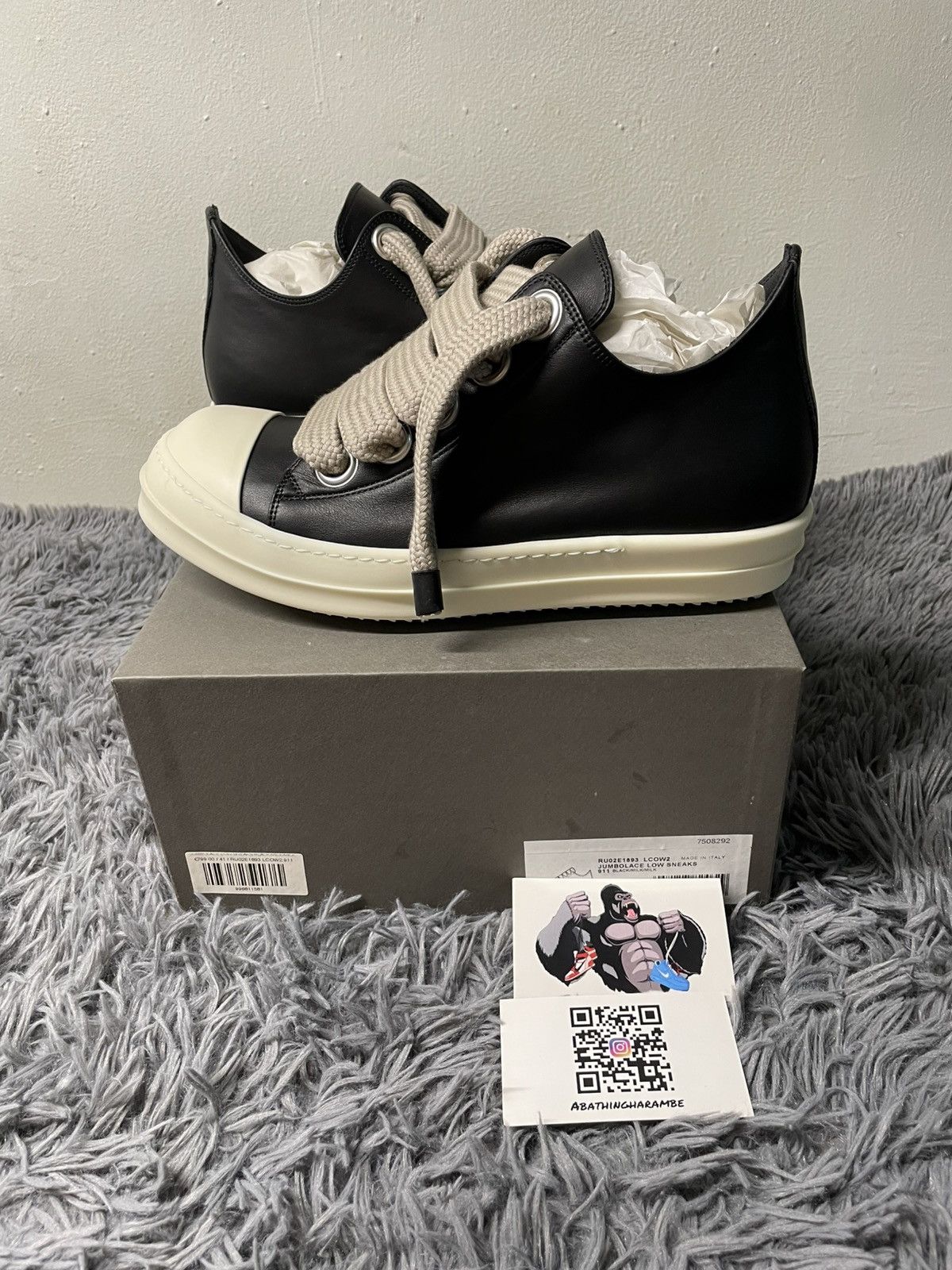 Rick Owens Rick Owens Ramone Low Jumbo Lace Black/Milk Size US 9 / EU 42 - 3 Thumbnail