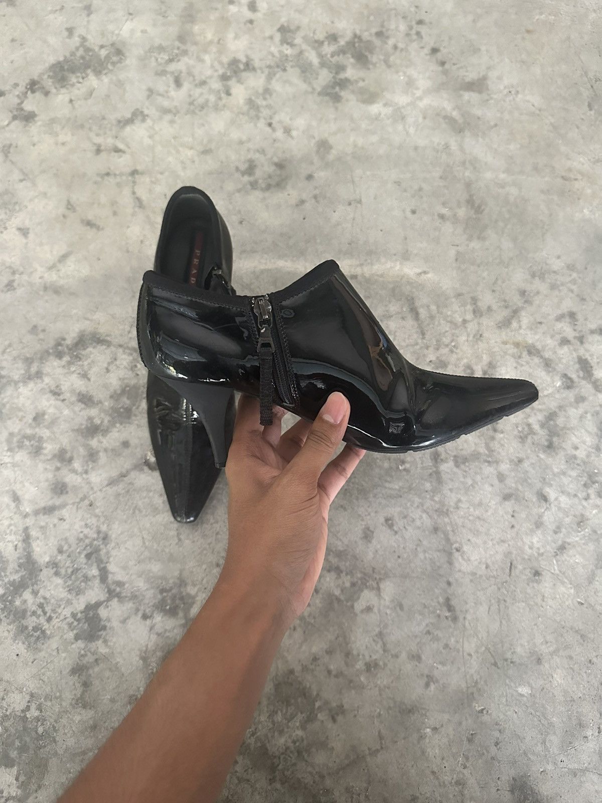 Prada Prada Black Patent Leather Ankle Boots Size US 5 / IT 35 - 8 Thumbnail