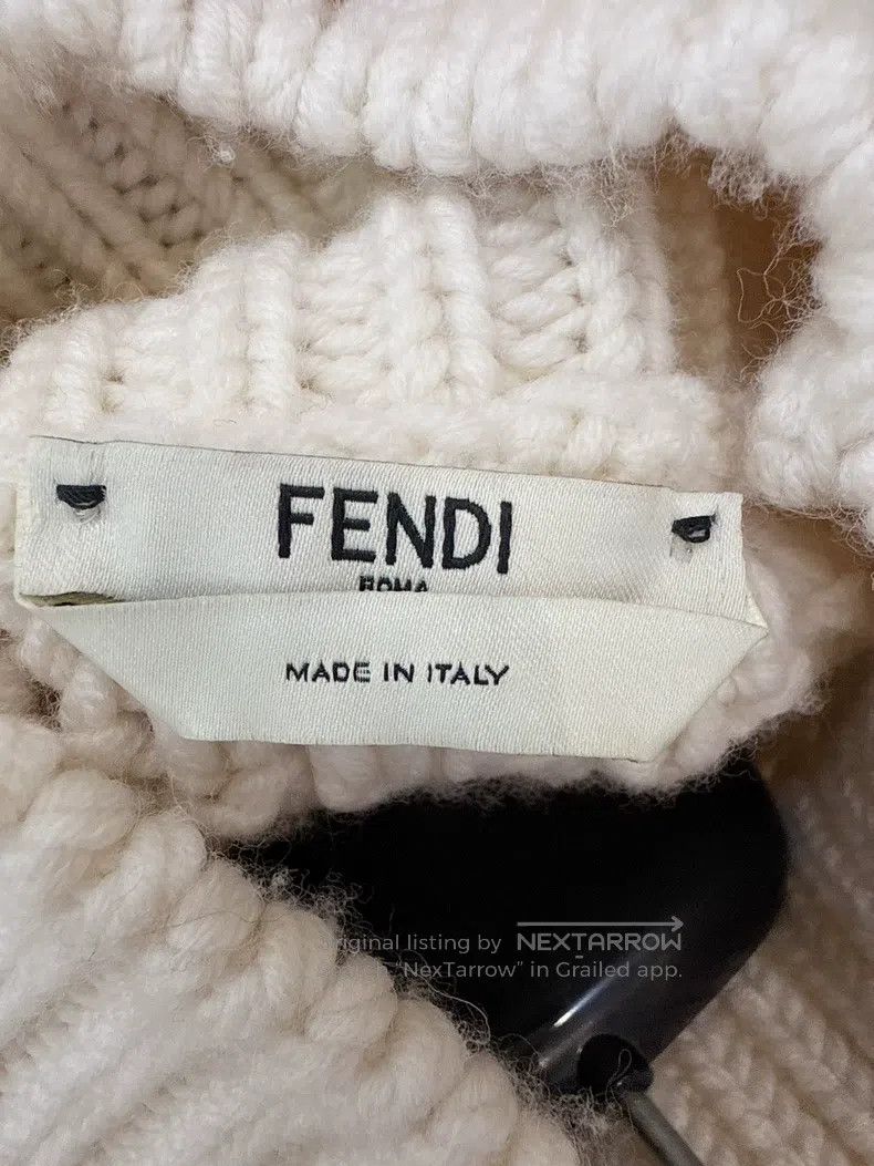 Fendi Fendi Beige High Neck Short Sleeve Sweater Size XXS / US 00 / IT 34 - 7 Thumbnail