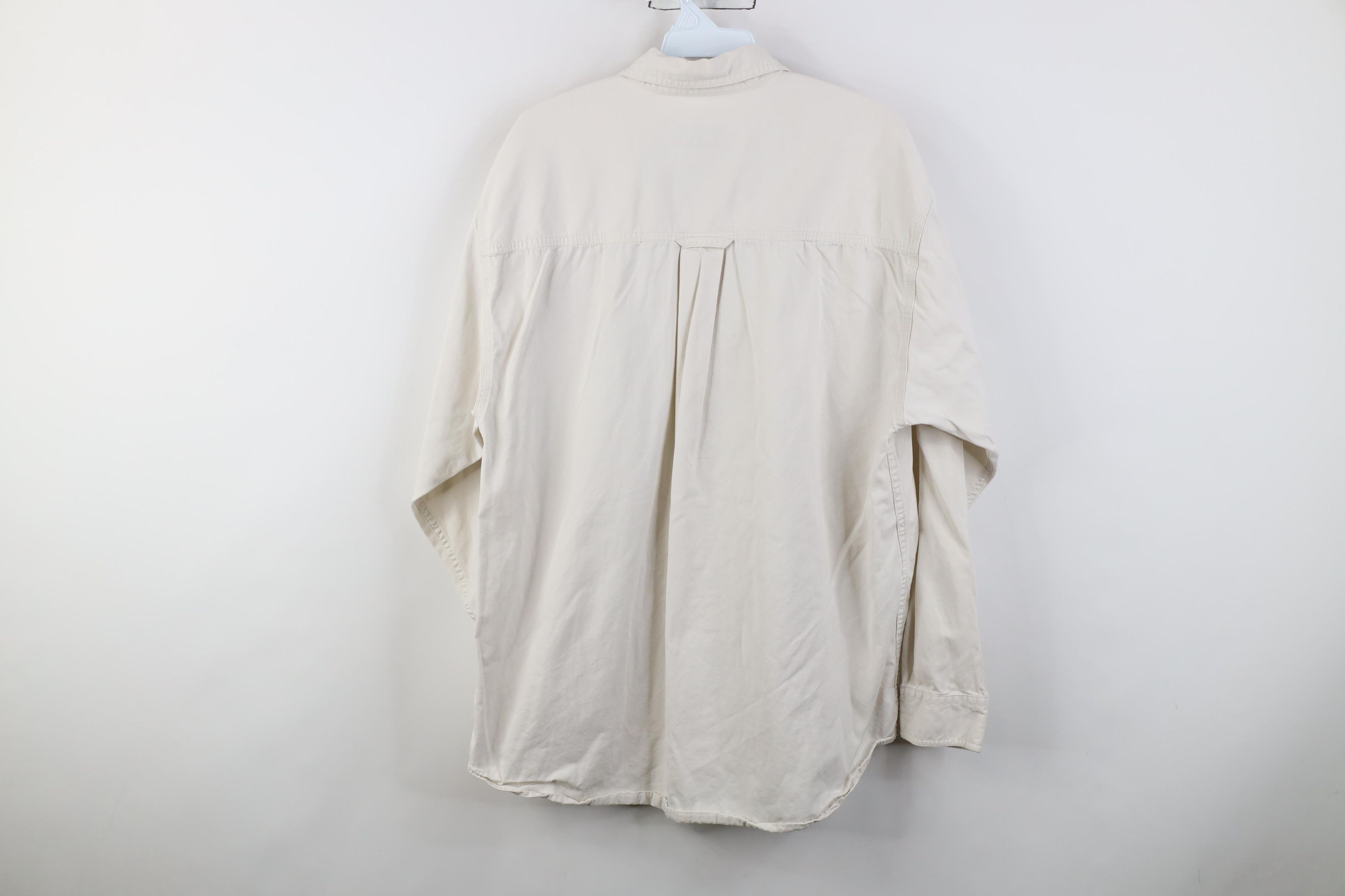 Eddie Bauer Vintage 90s Eddie Bauer Twill Collared Button Shirt Stone Size US M / EU 48-50 / 2 - 12 Thumbnail