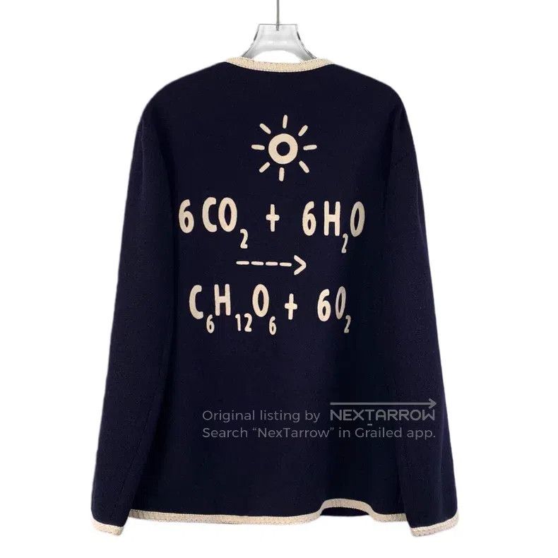 Gucci Gucci 23 dark blue logo embroidered wool round neck single Size US M / EU 48-50 / 2 - 2 Thumbnail