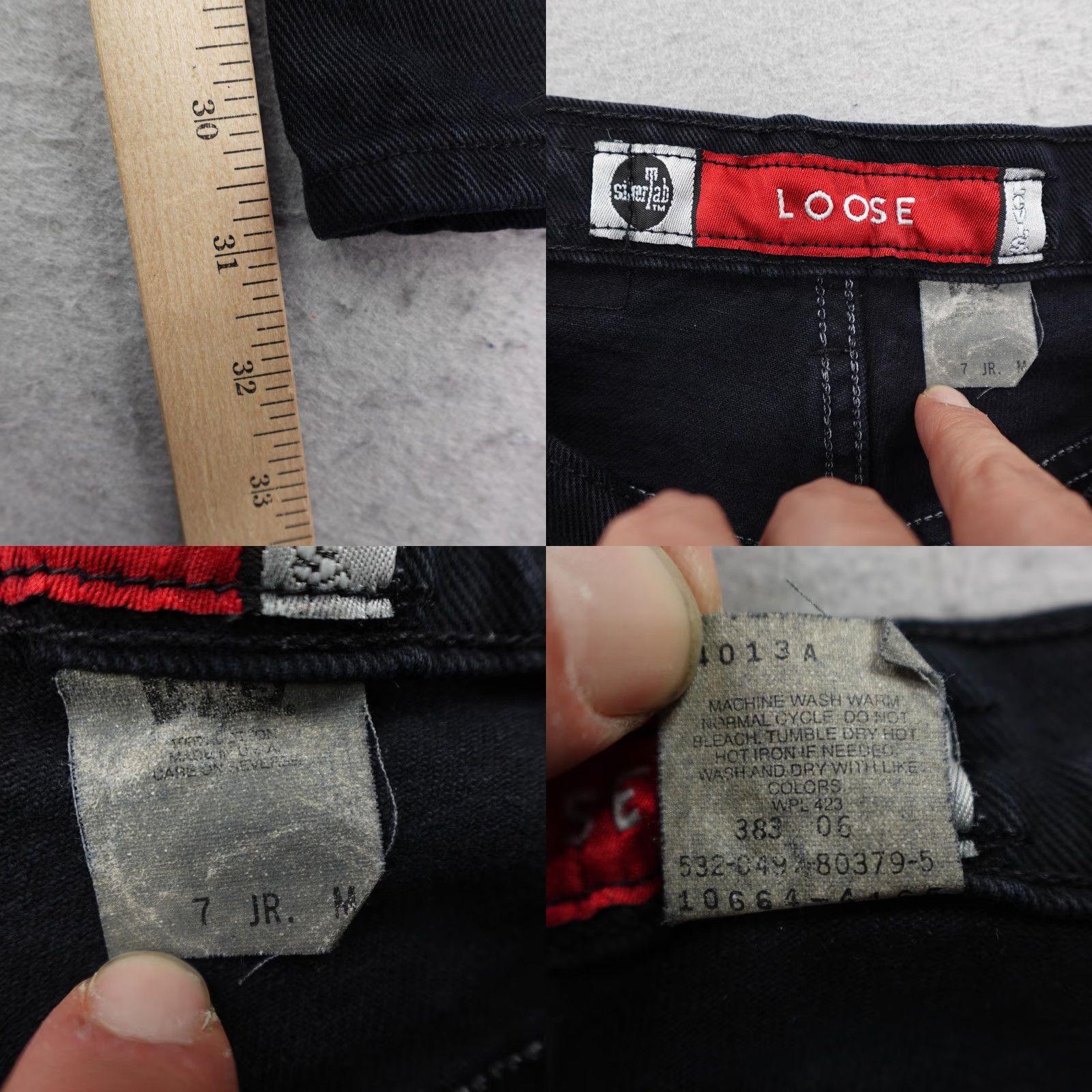Levi's VINTAGE Levis Jeans Womens 7 Junior Black Silvertab Loose Fit Denim Baggy 80s Size 28" / US 6 / IT 42 - 9 Thumbnail