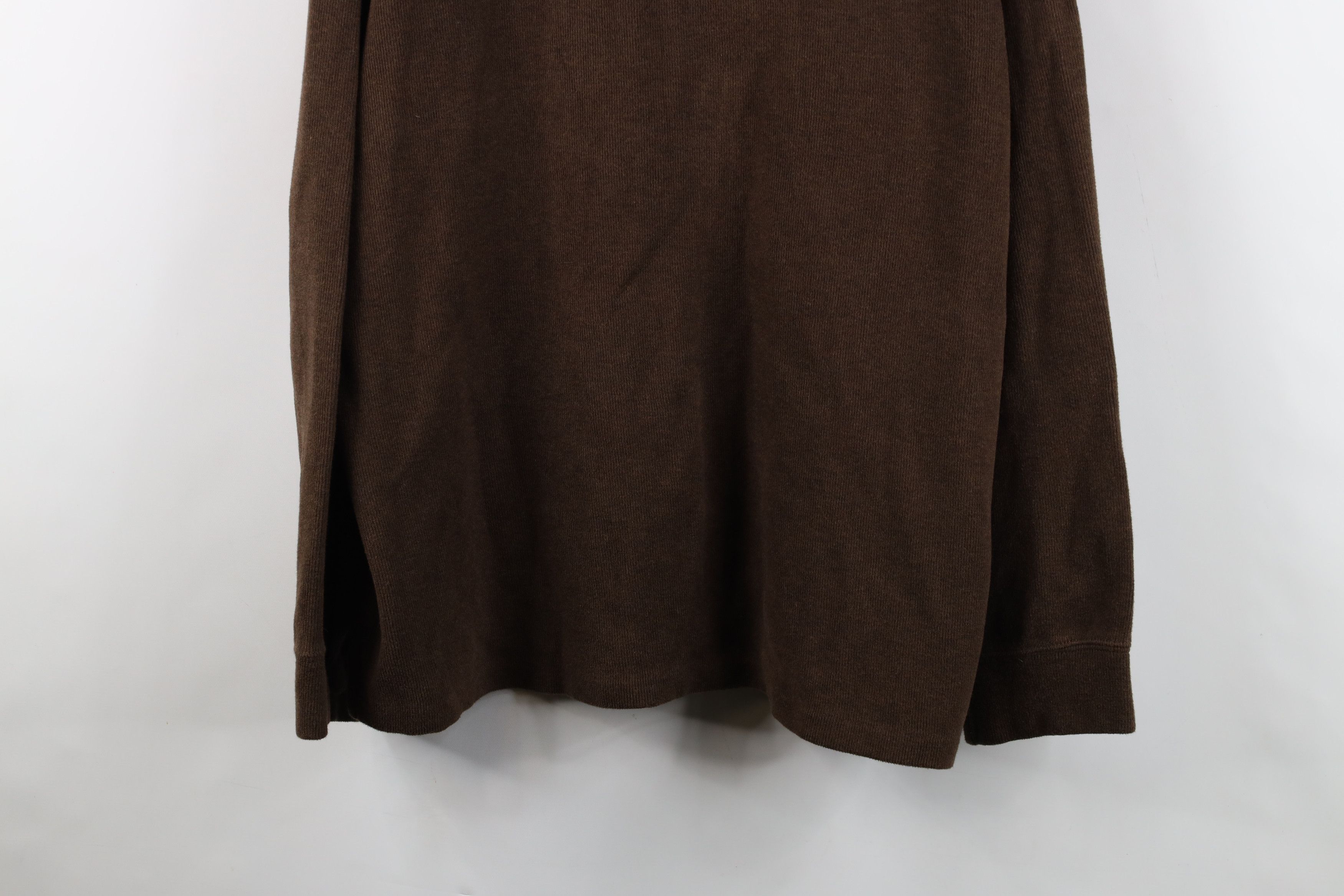Ralph Lauren Vintage 90s Ralph Lauren Ribbed Knit Half Zip Sweater Brown Size US XXL / EU 58 / 5 - 3 Thumbnail