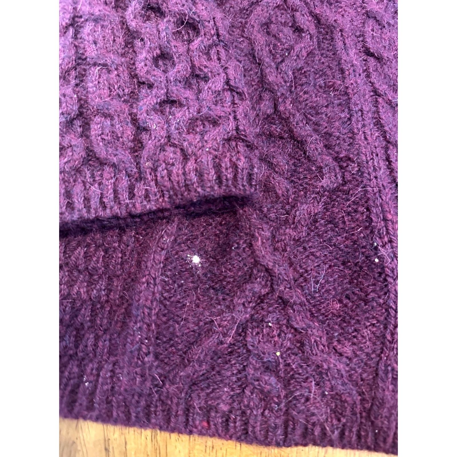 Vintage Shannon Woolen Mills Merino Wool Cardigan Sweater Small Purple Ireland Womens Size S / US 4 / IT 40 - 2 Thumbnail